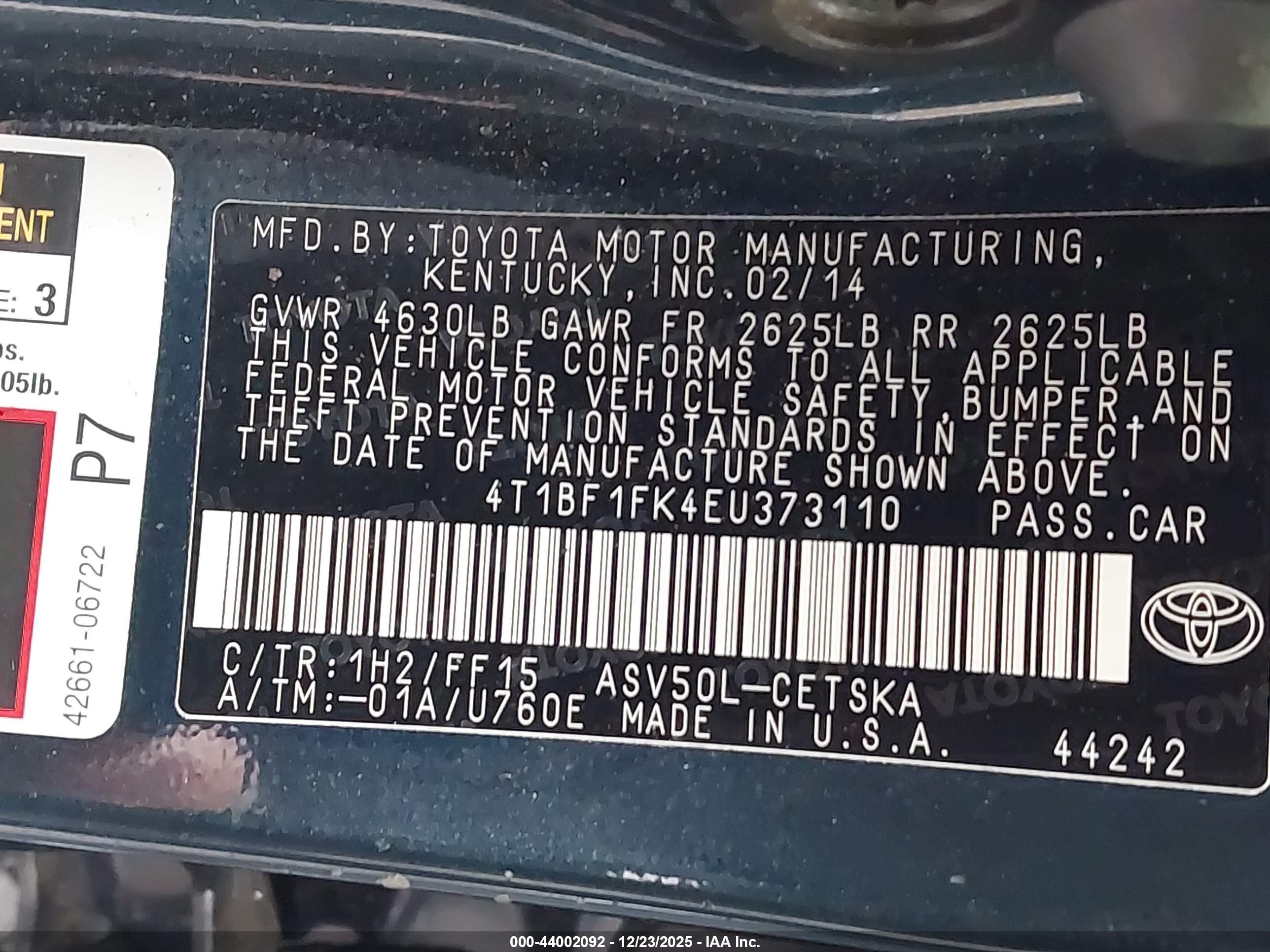 TOYOTA CAMRY image 9