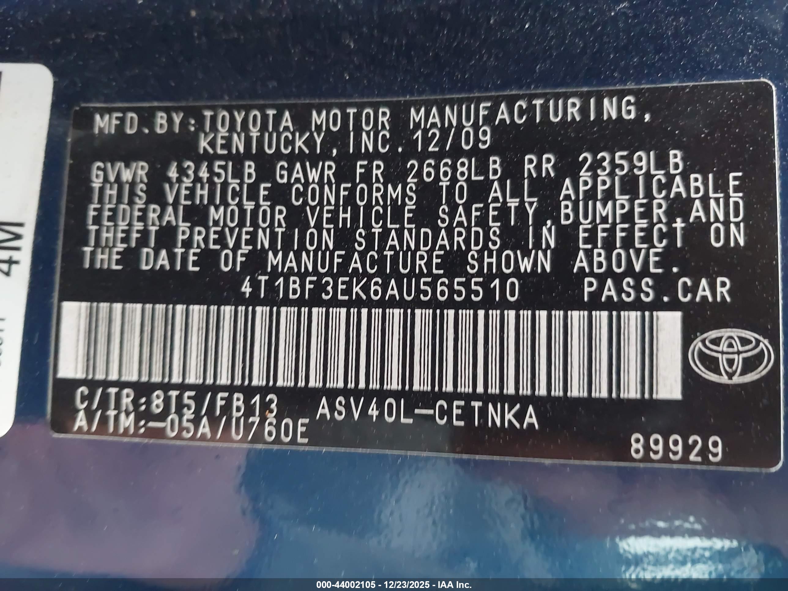 TOYOTA CAMRY image 9