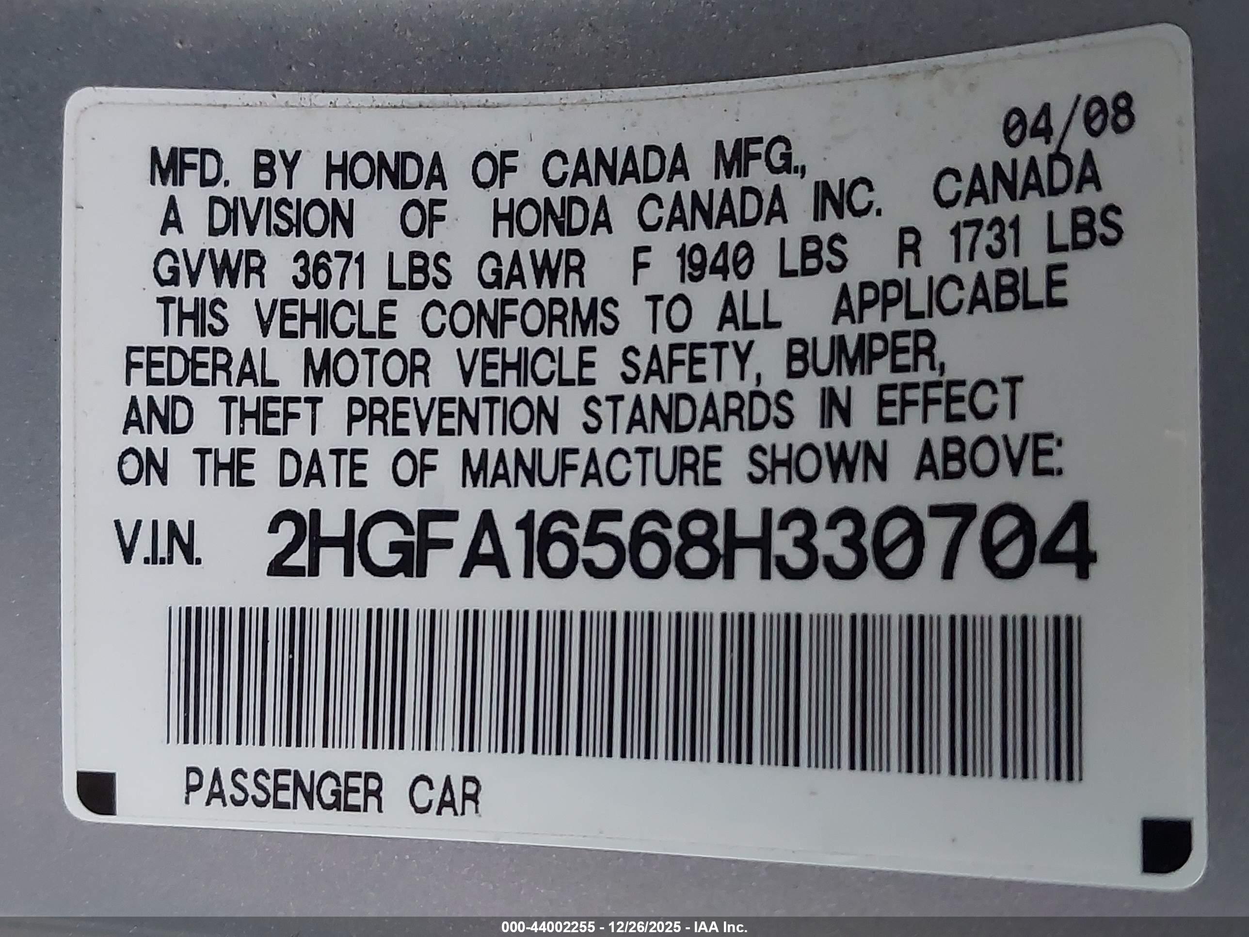 HONDA CIVIC image 9