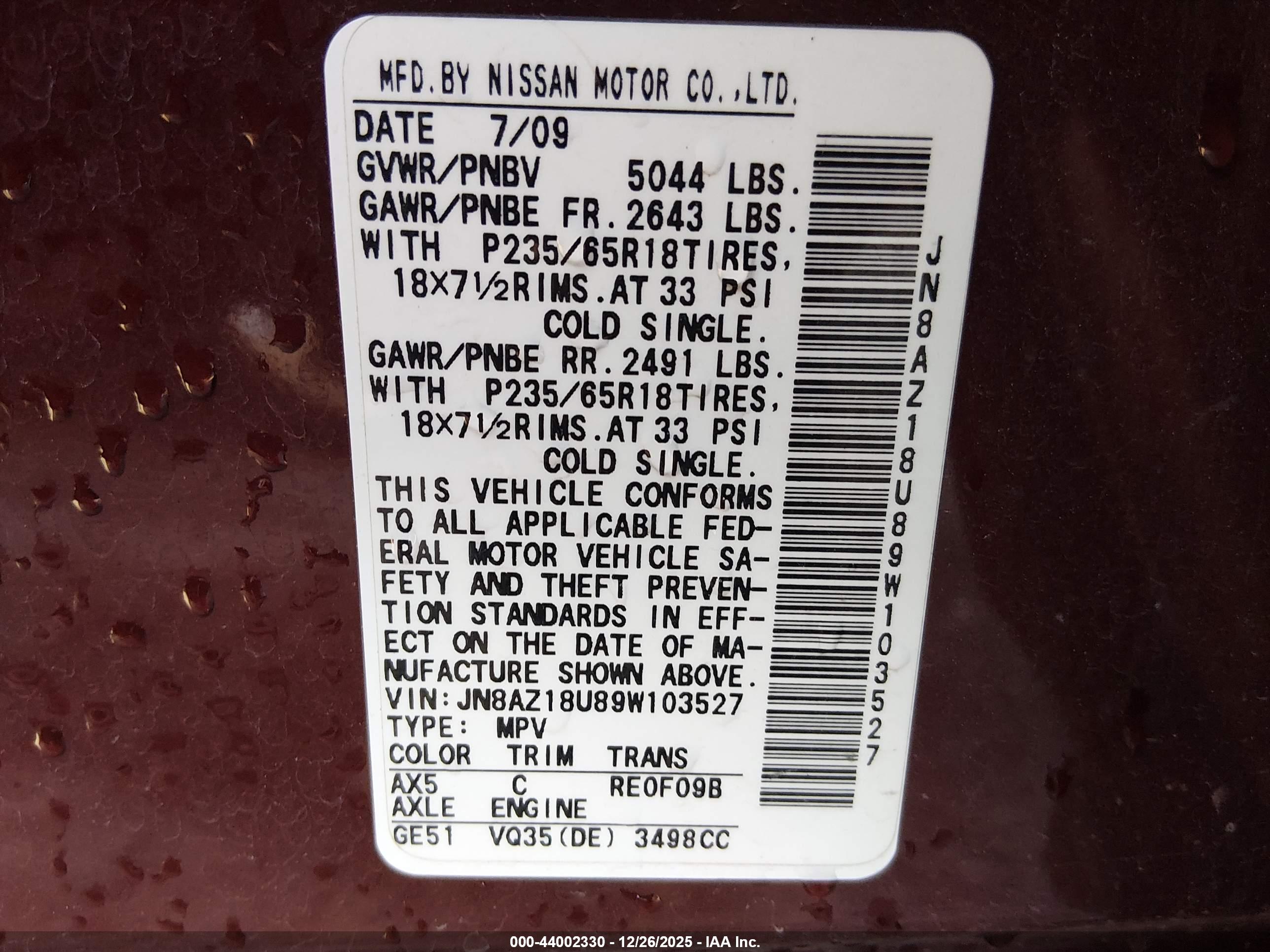 NISSAN MURANO image 9