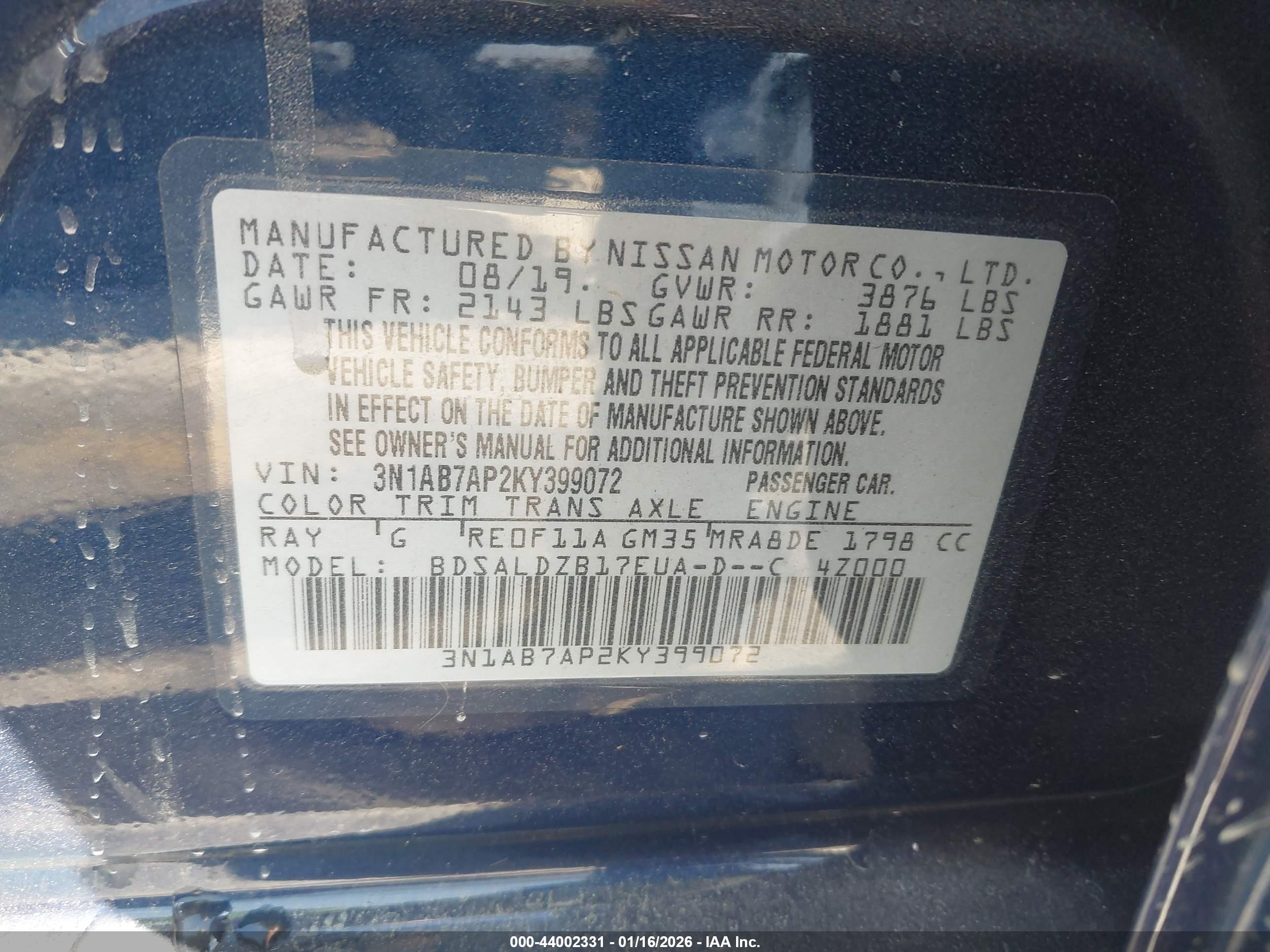 NISSAN SENTRA image 9