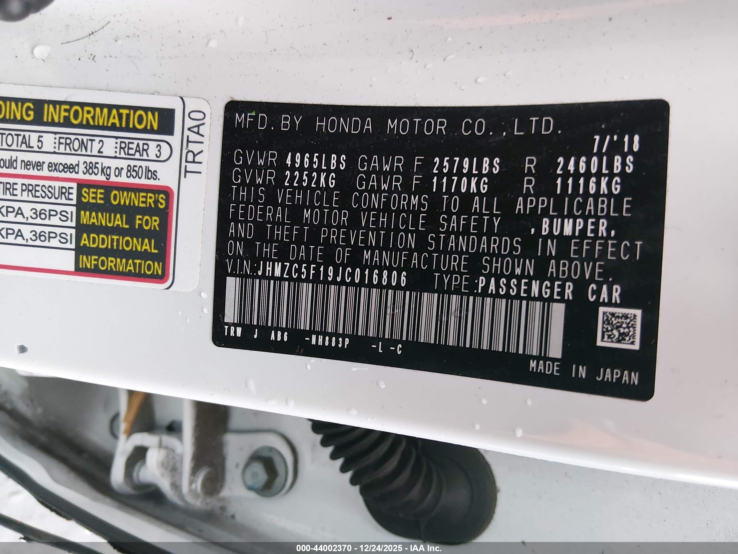 HONDA CLARITY image 9