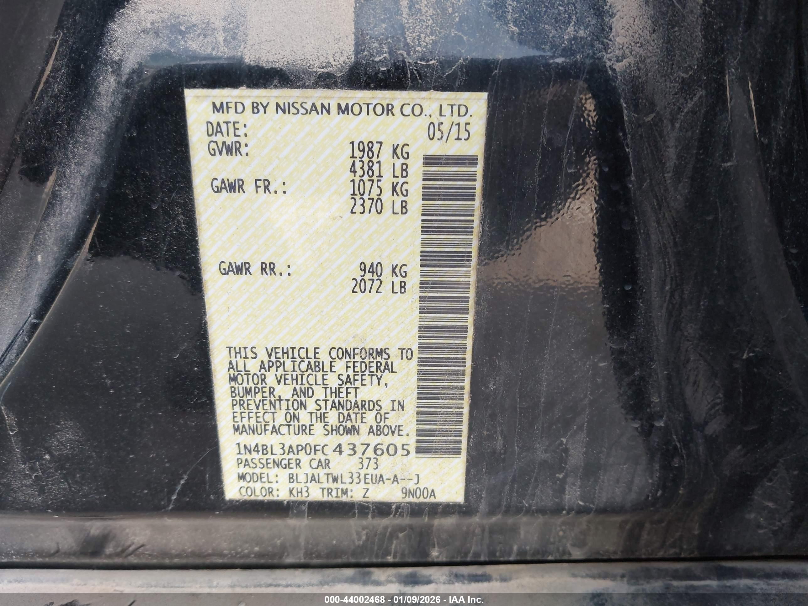 NISSAN ALTIMA image 9