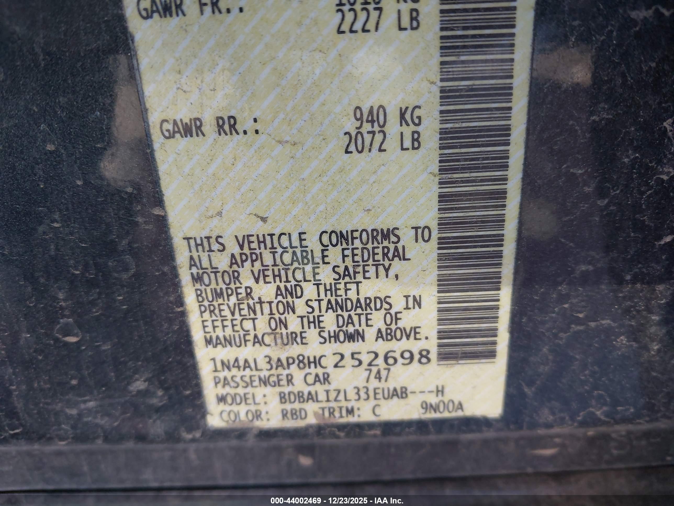 NISSAN ALTIMA image 9