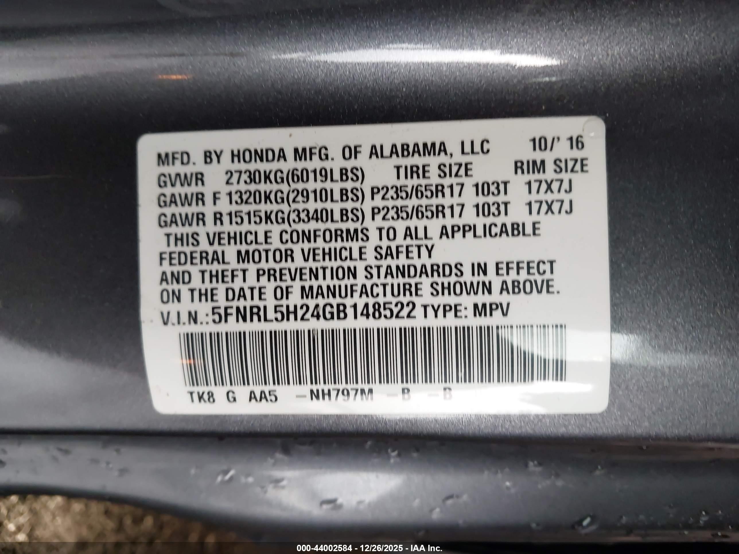 HONDA ODYSSEY image 9