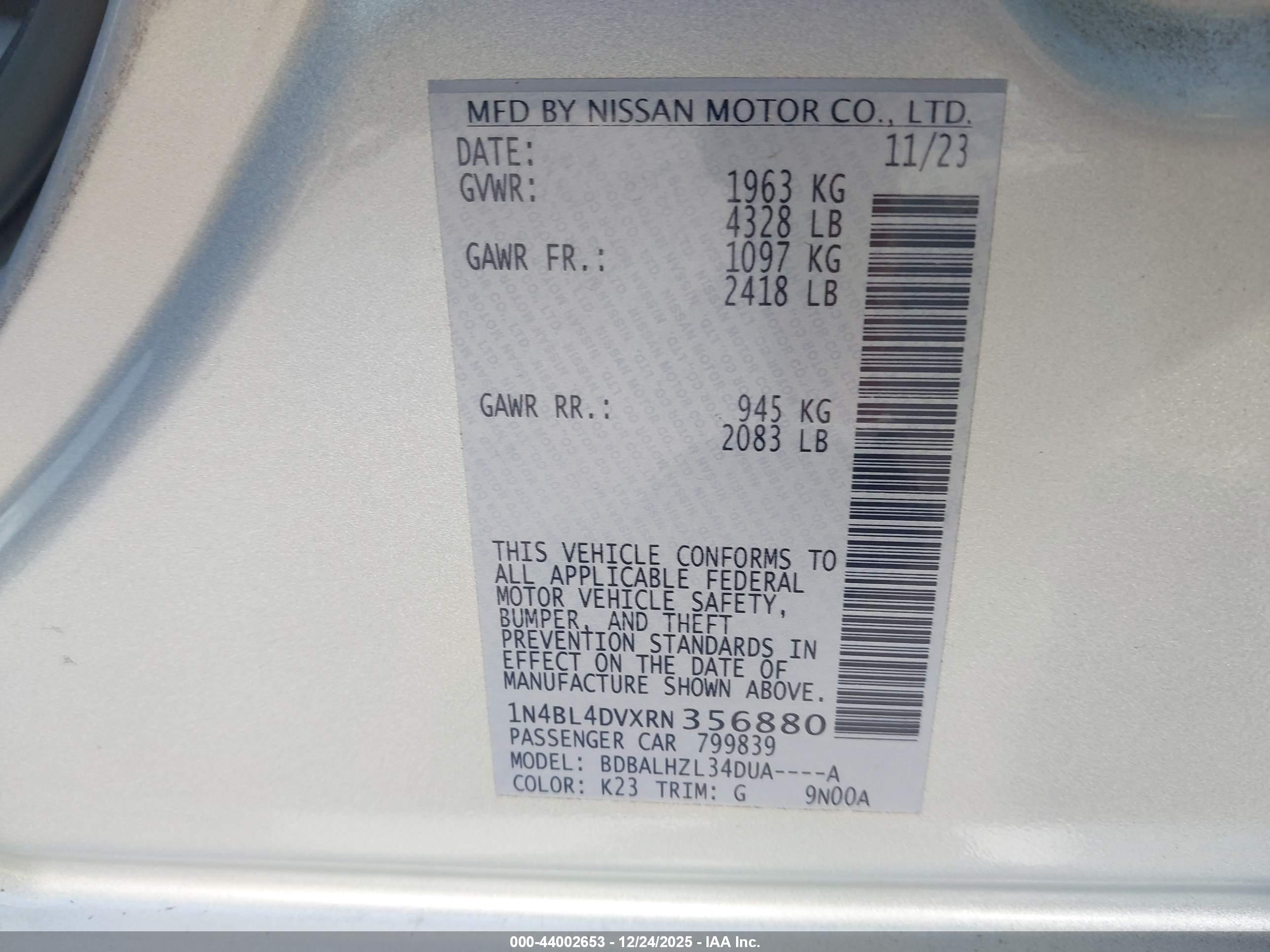 NISSAN ALTIMA image 9