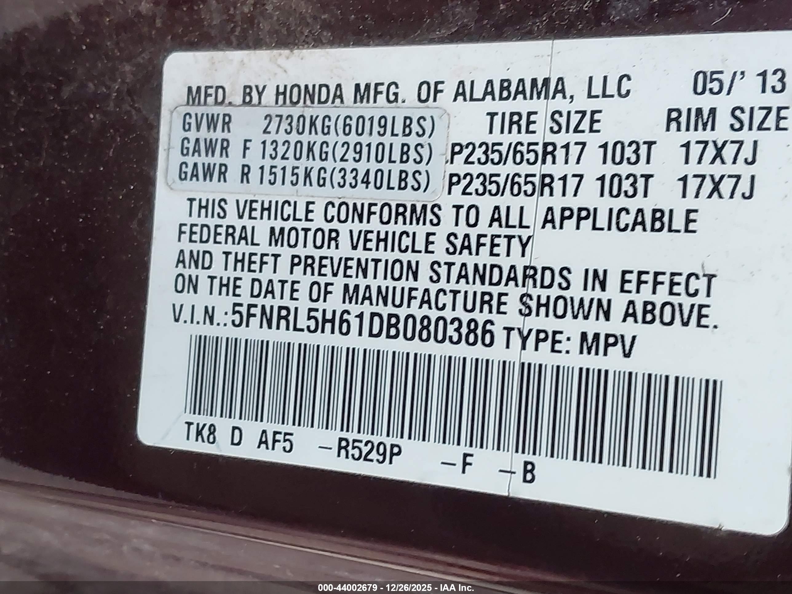 HONDA ODYSSEY image 9