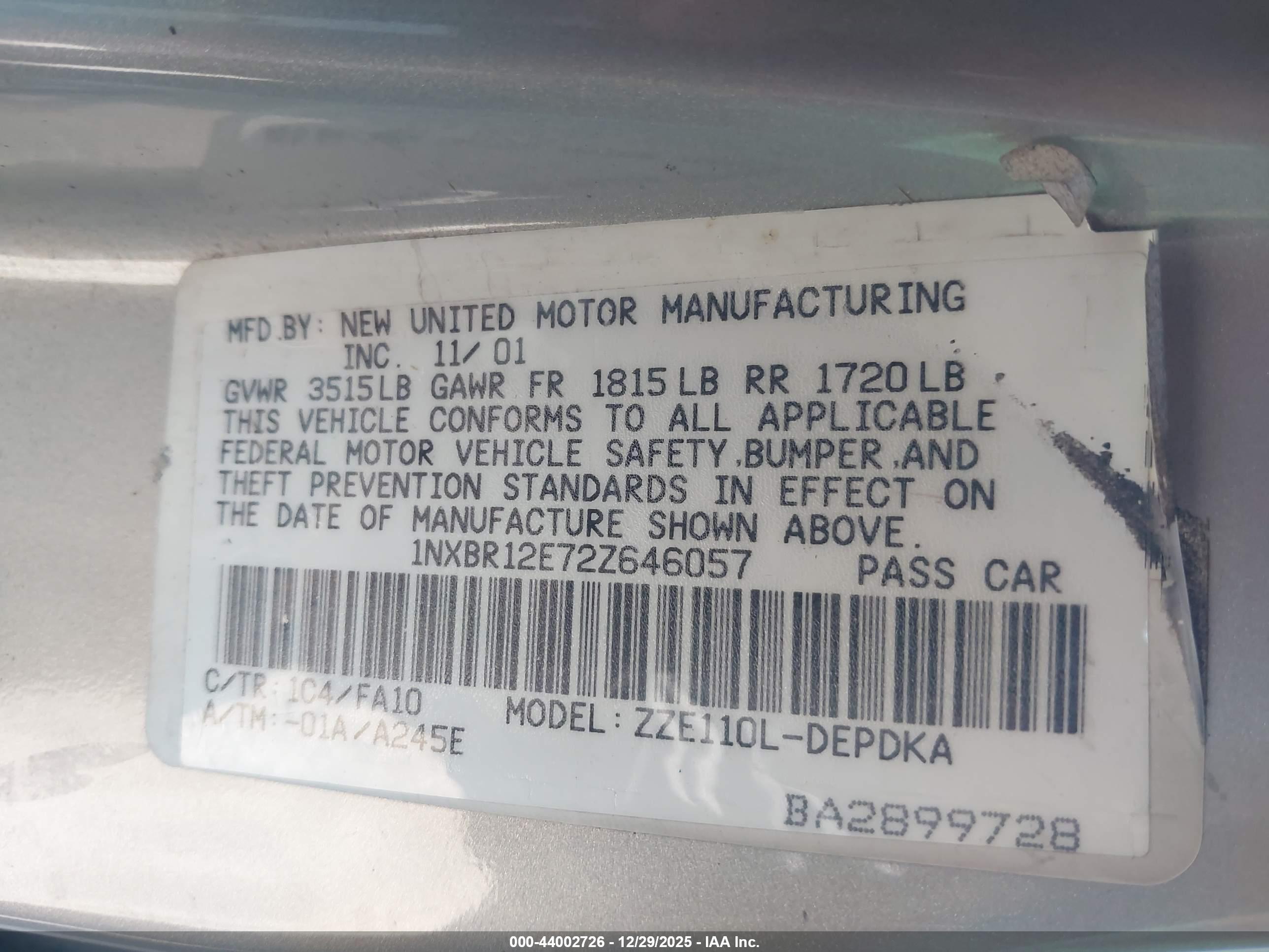 TOYOTA COROLLA image 9