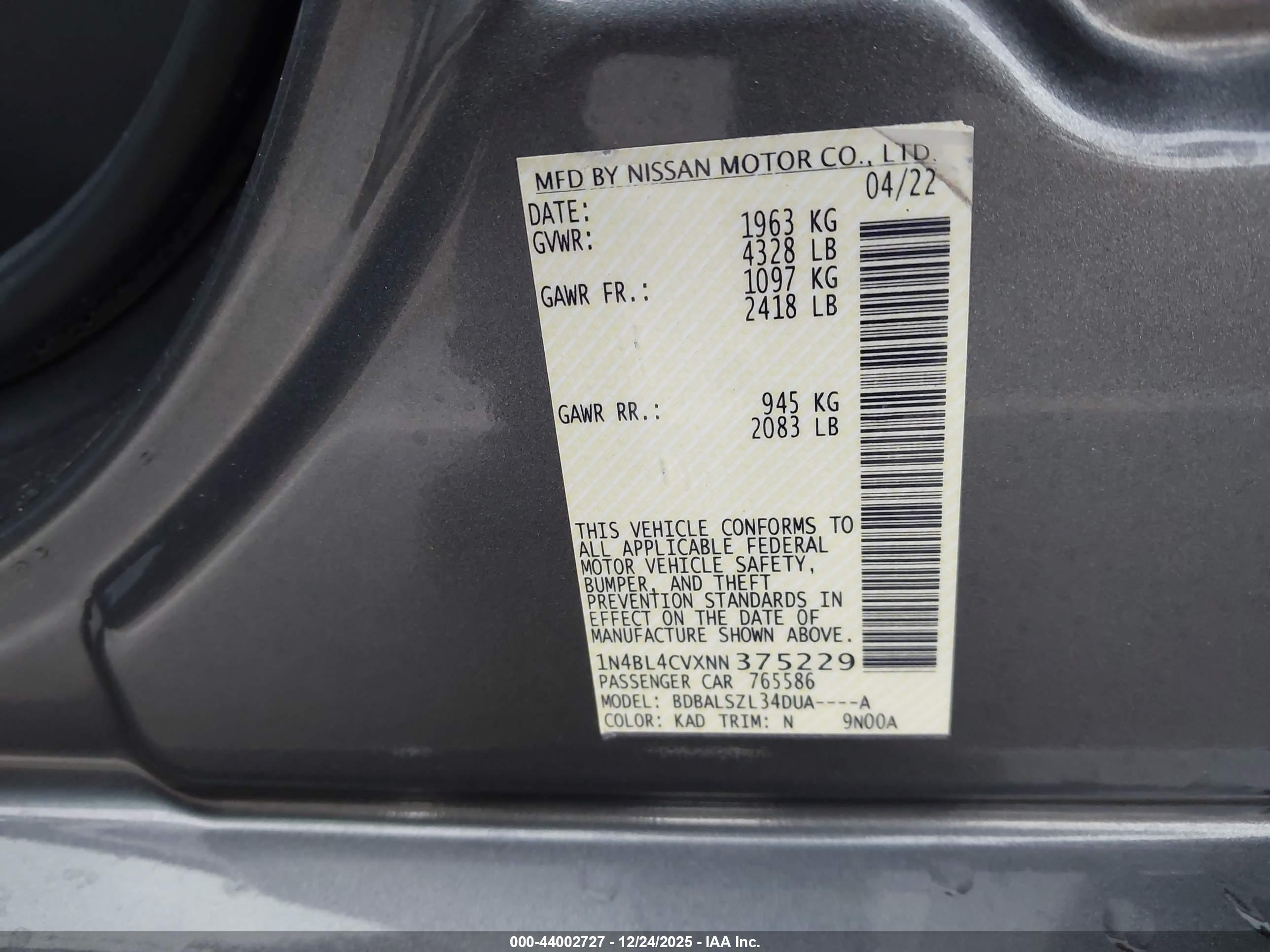 NISSAN ALTIMA image 9