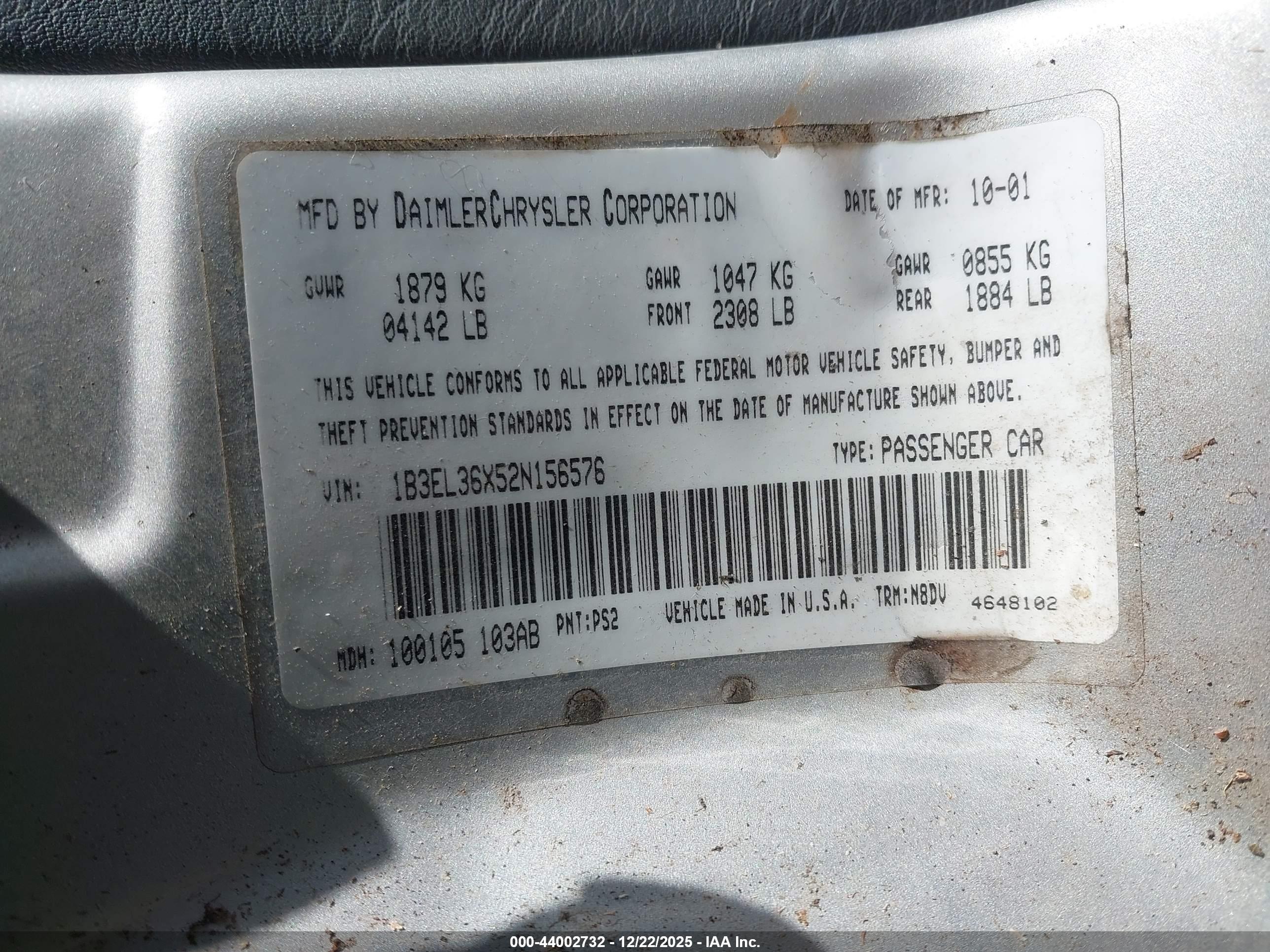 DODGE STRATUS image 9