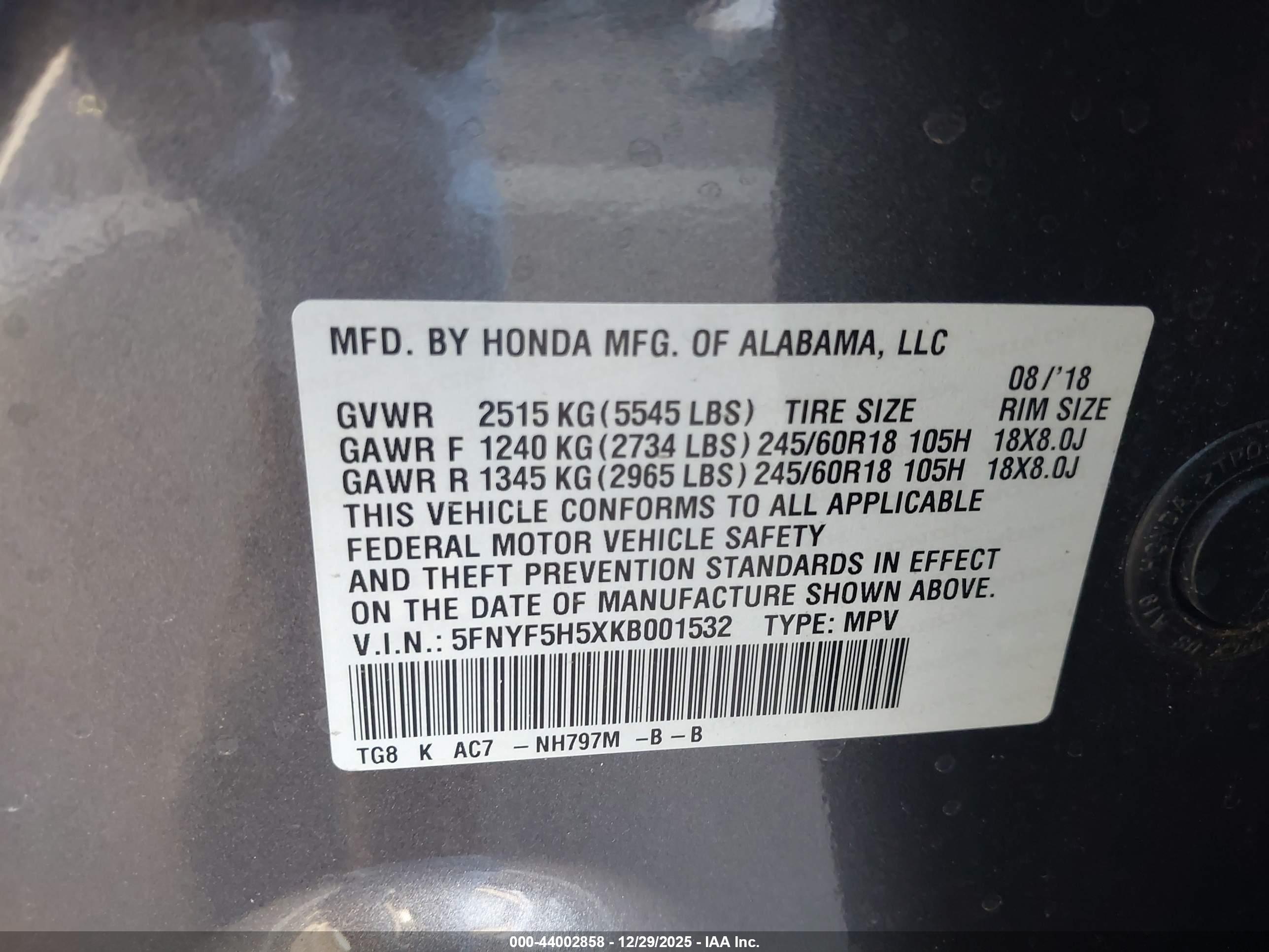 HONDA PILOT image 9