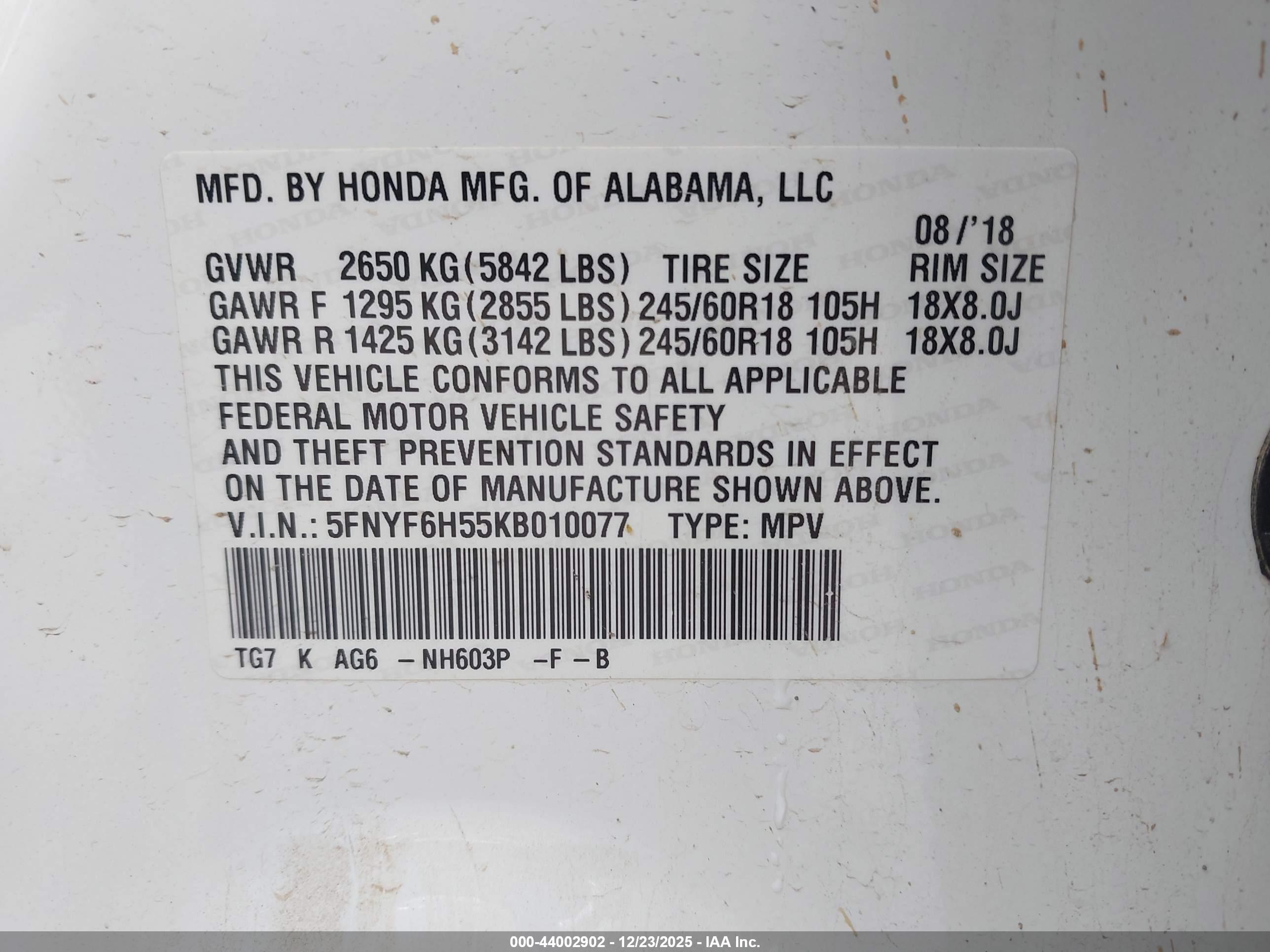 HONDA PILOT image 9