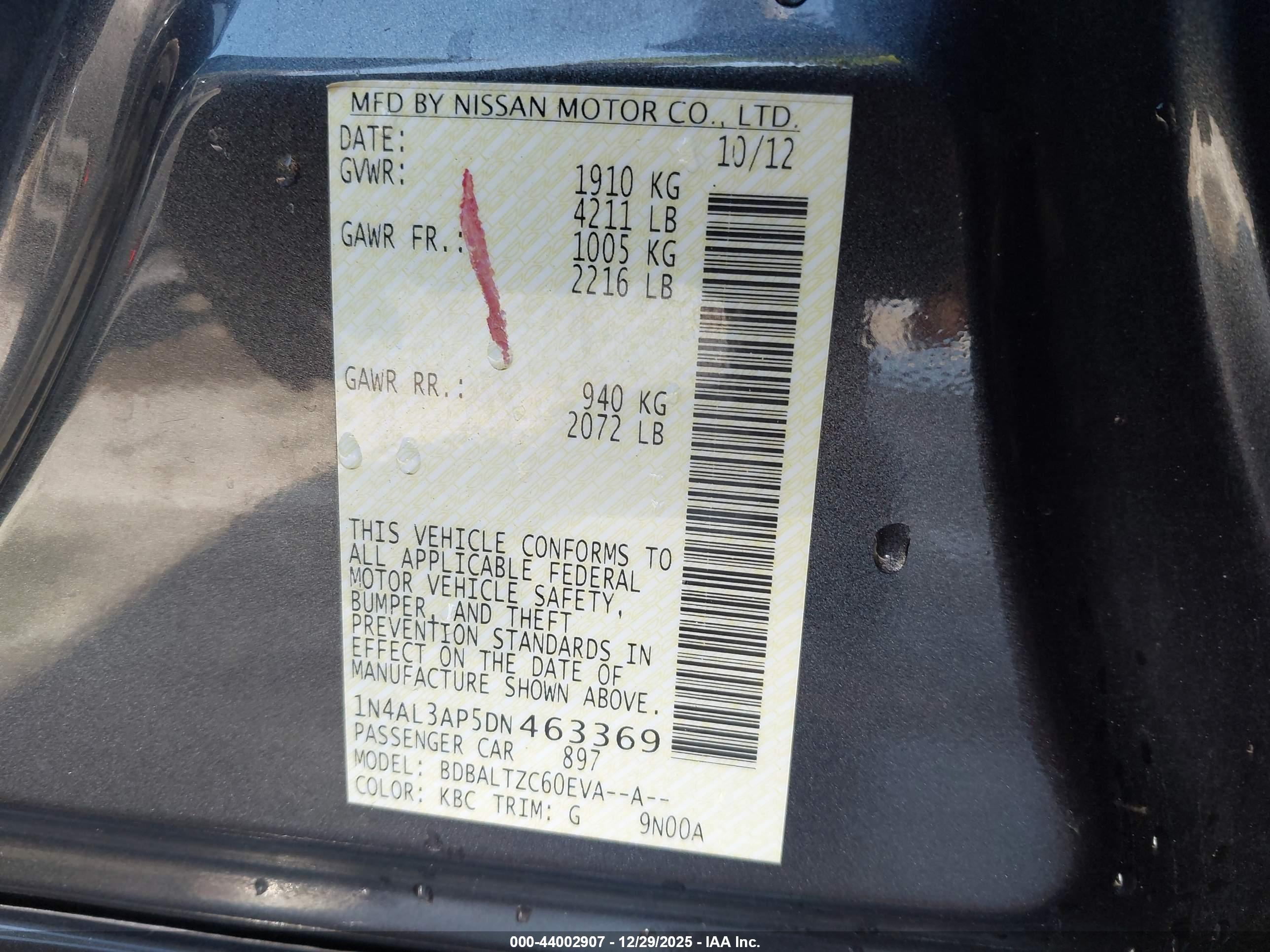 NISSAN ALTIMA image 9