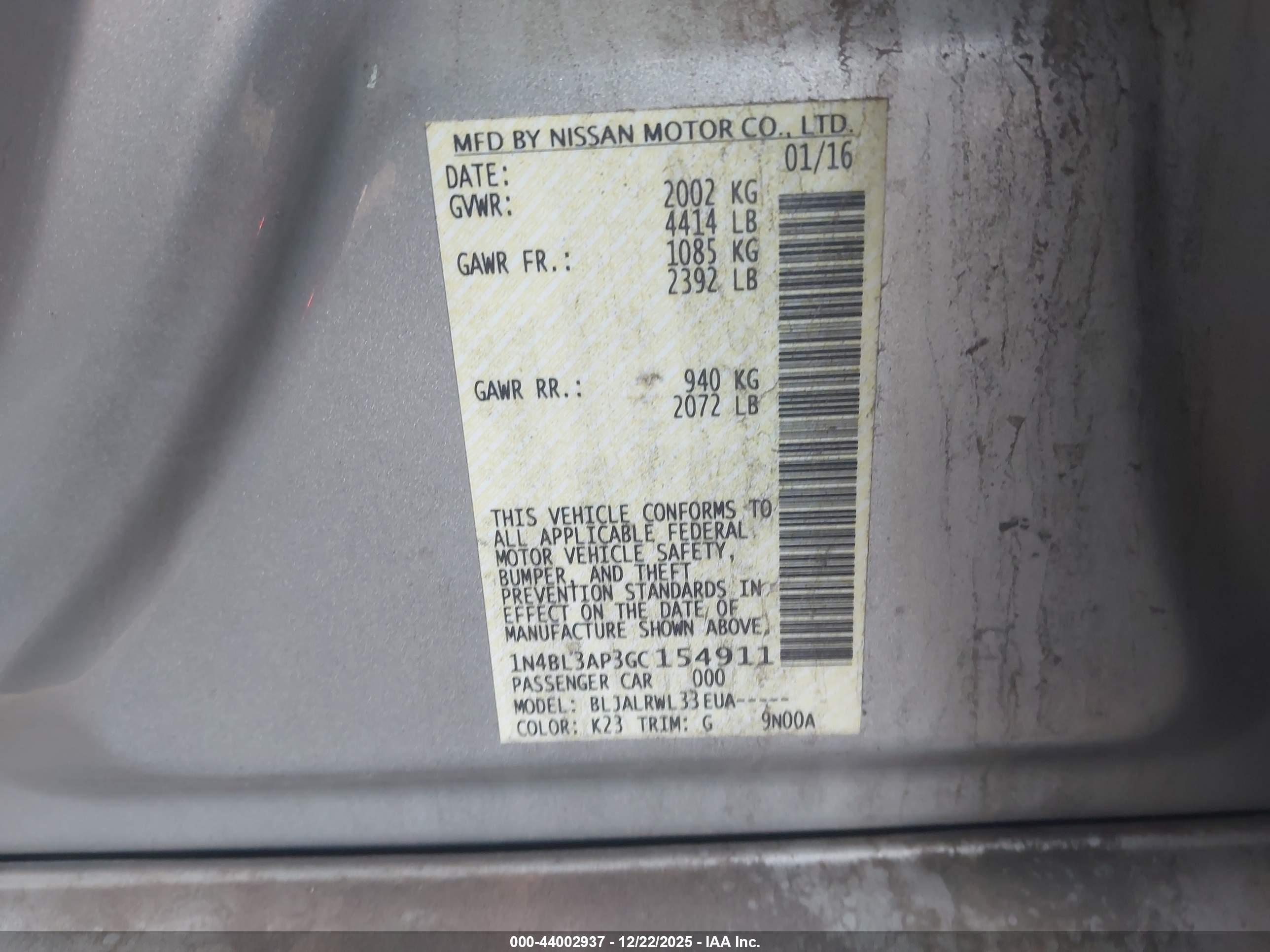 NISSAN ALTIMA image 9