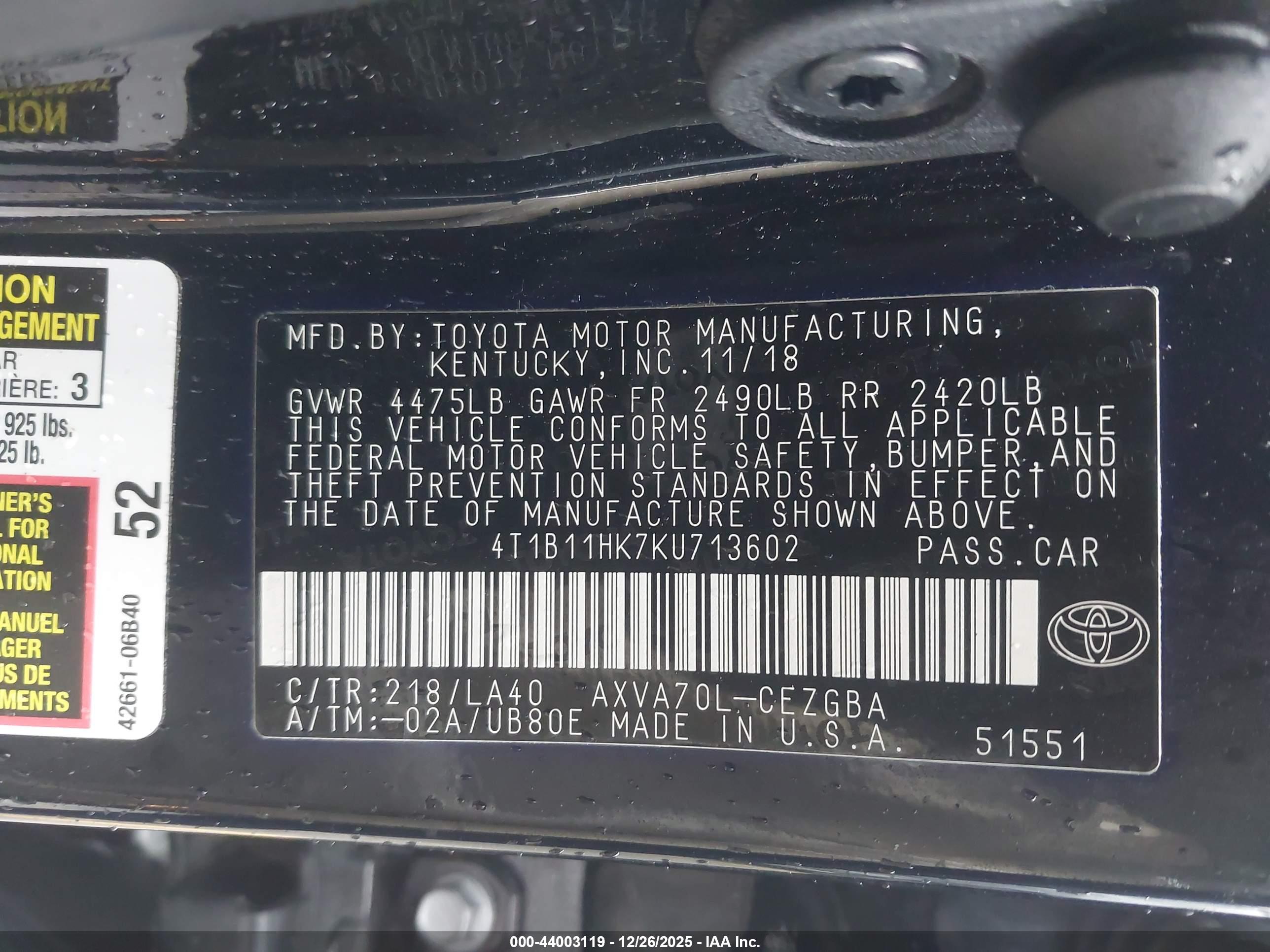 TOYOTA CAMRY image 9