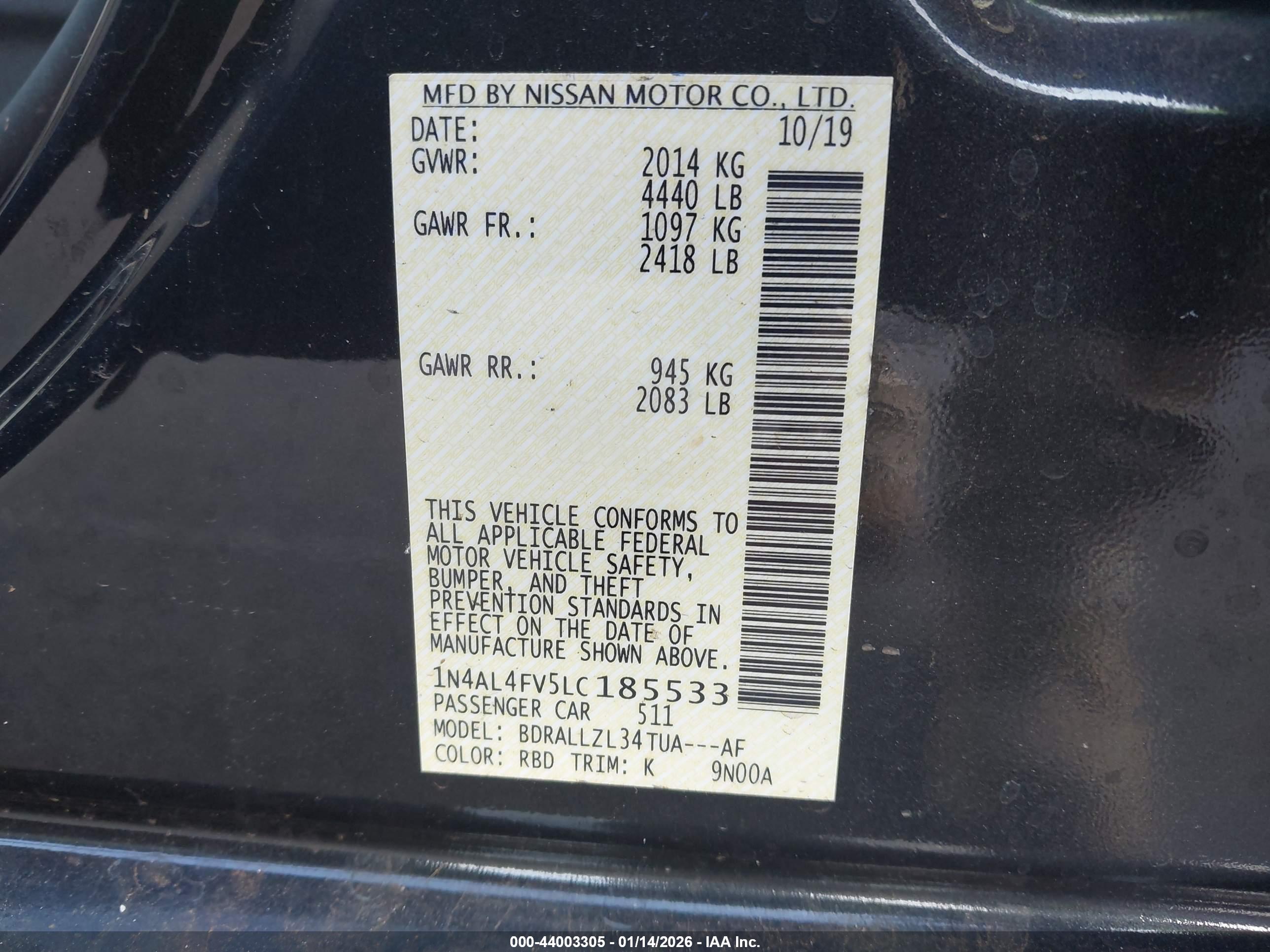 NISSAN ALTIMA image 9