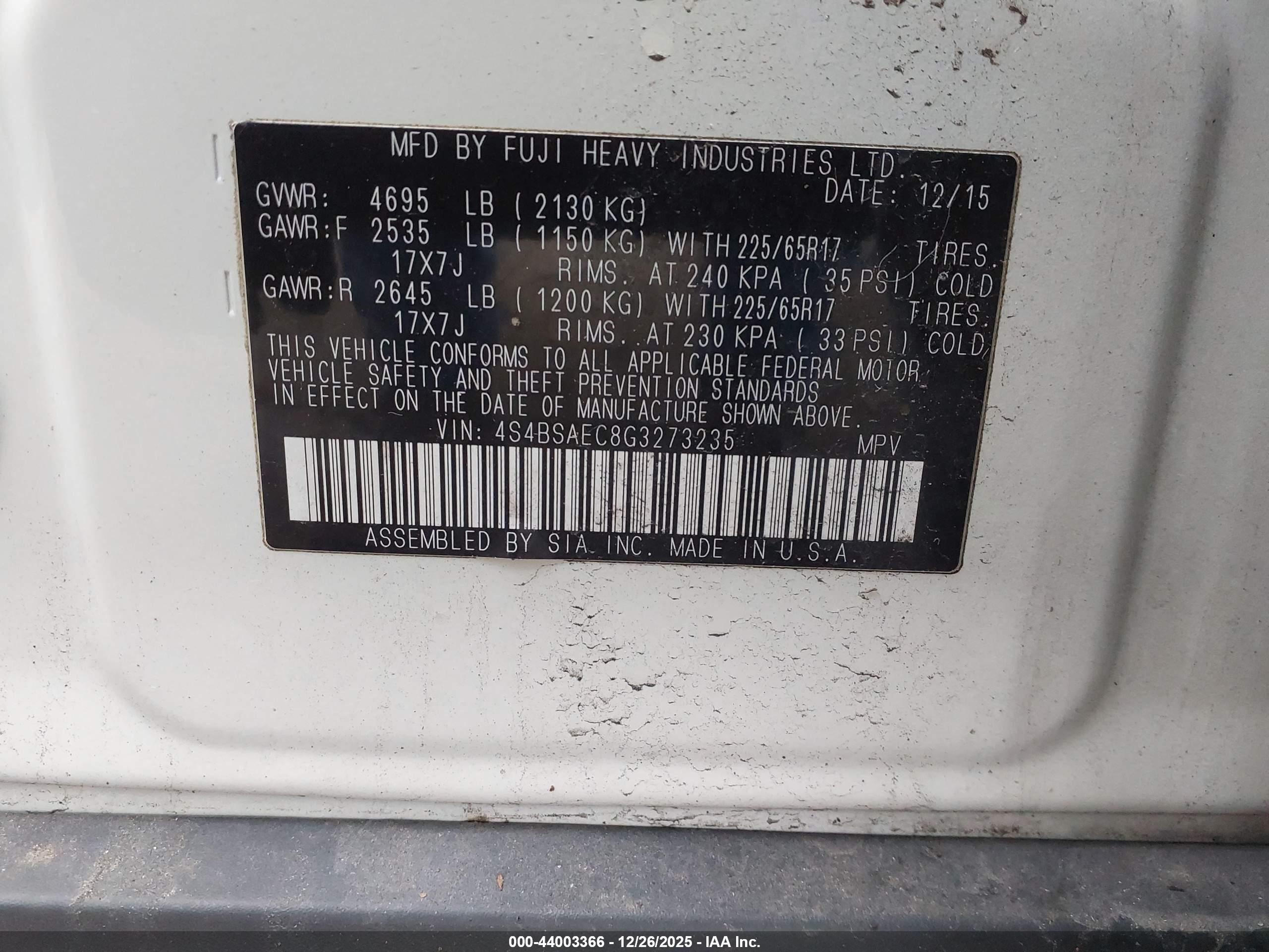 SUBARU OUTBACK image 9