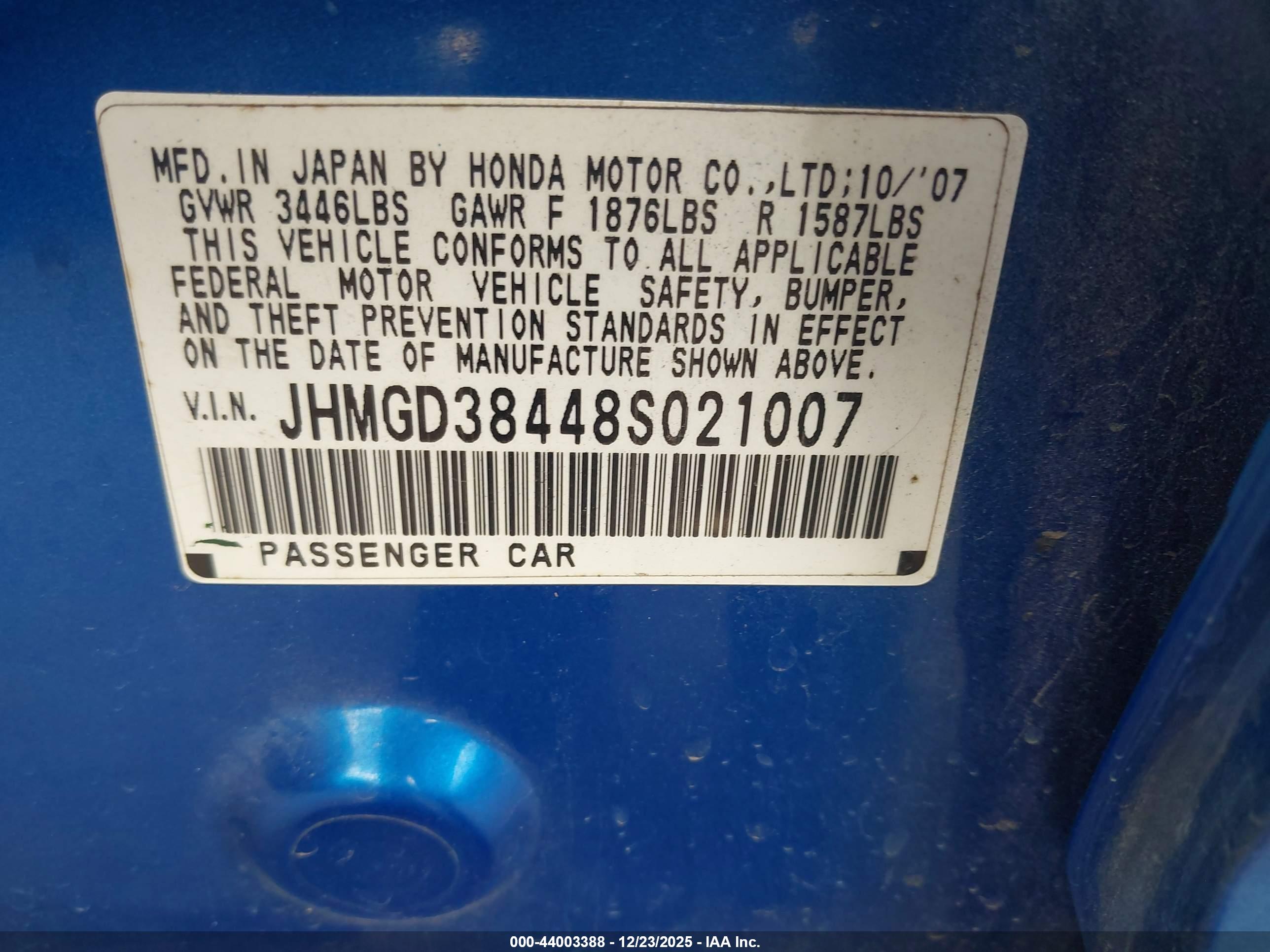 HONDA FIT image 9