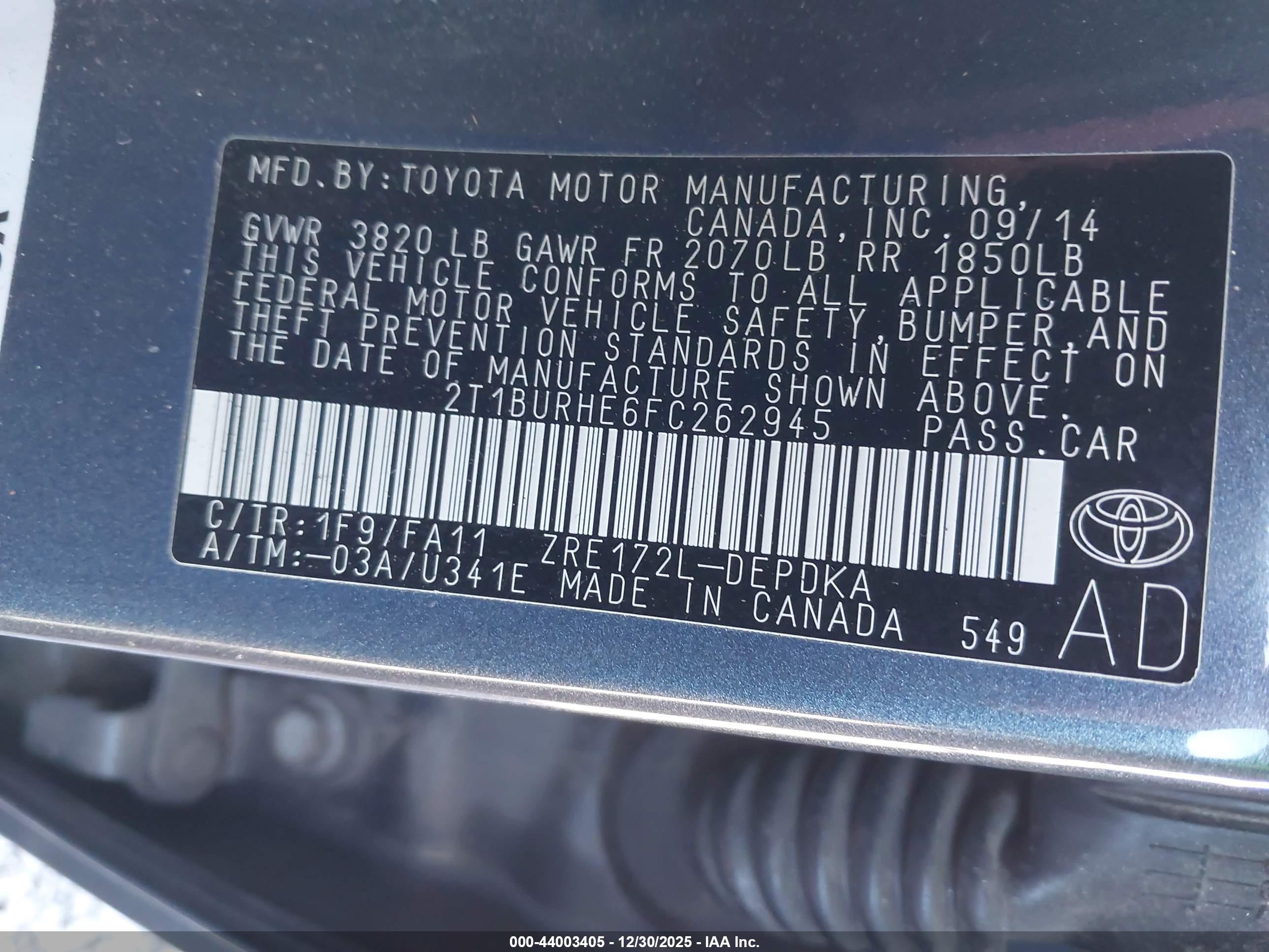 TOYOTA COROLLA image 9