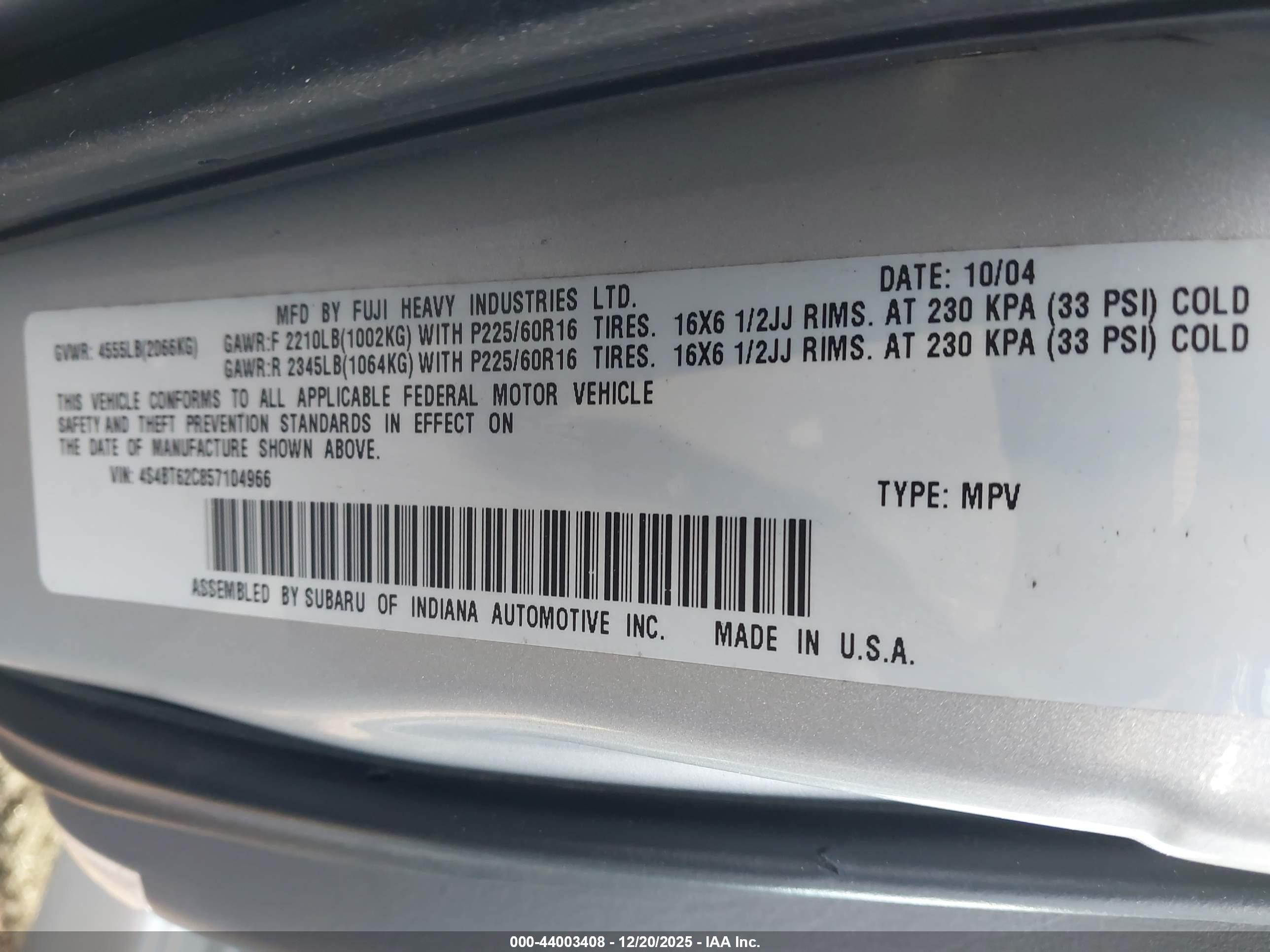 SUBARU BAJA image 9