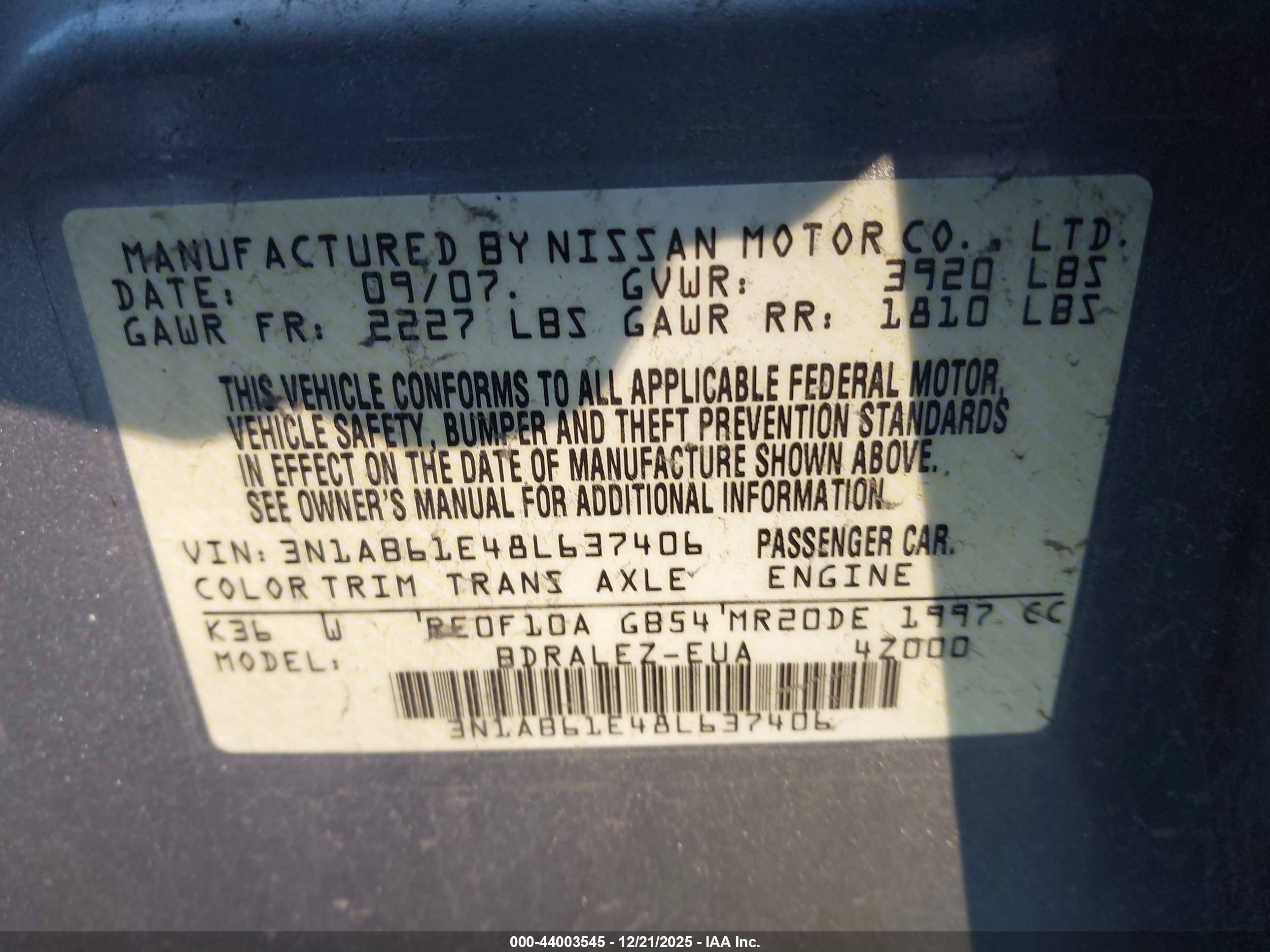 NISSAN SENTRA image 9