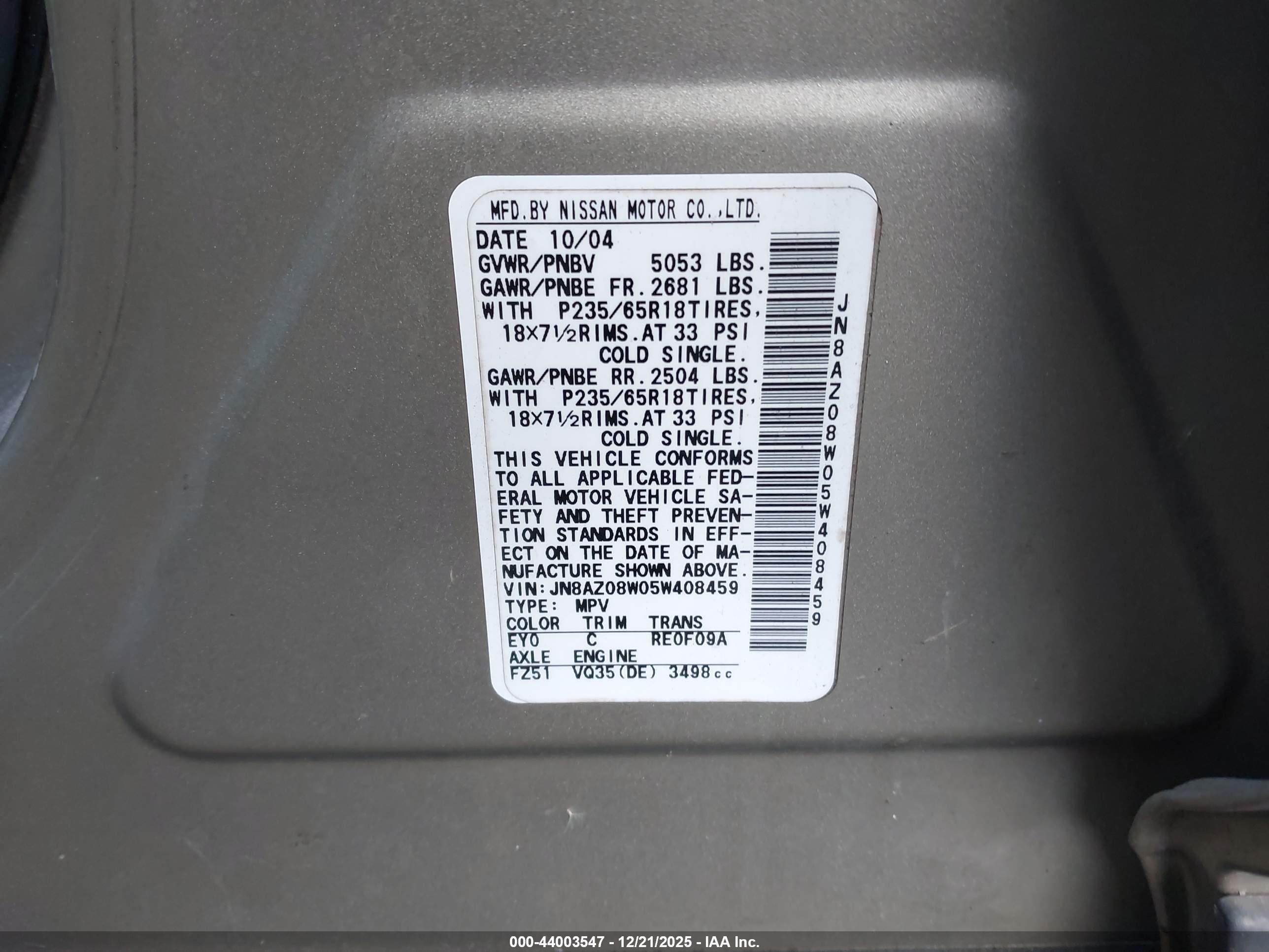 NISSAN MURANO image 9