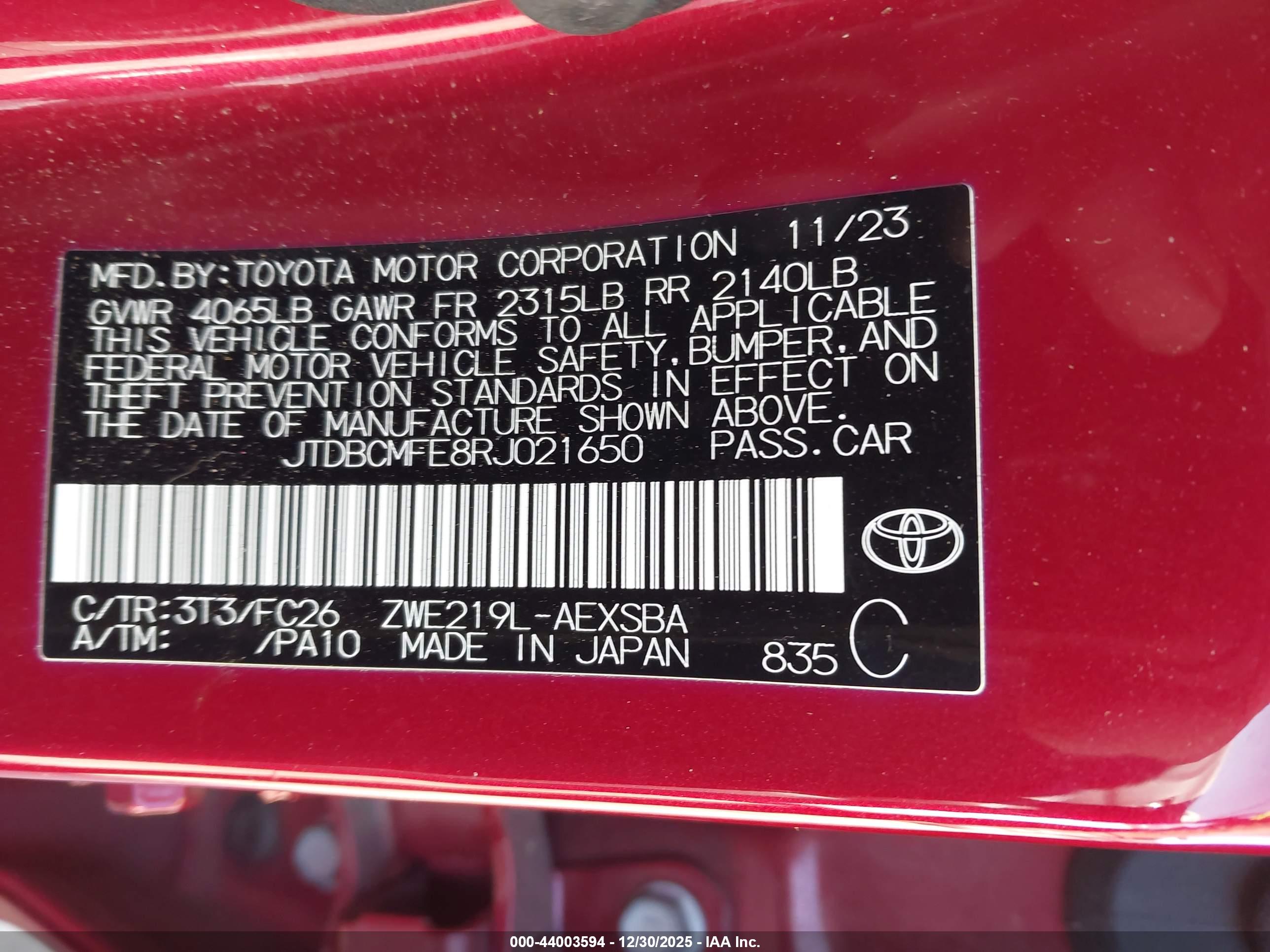 TOYOTA COROLLA image 9