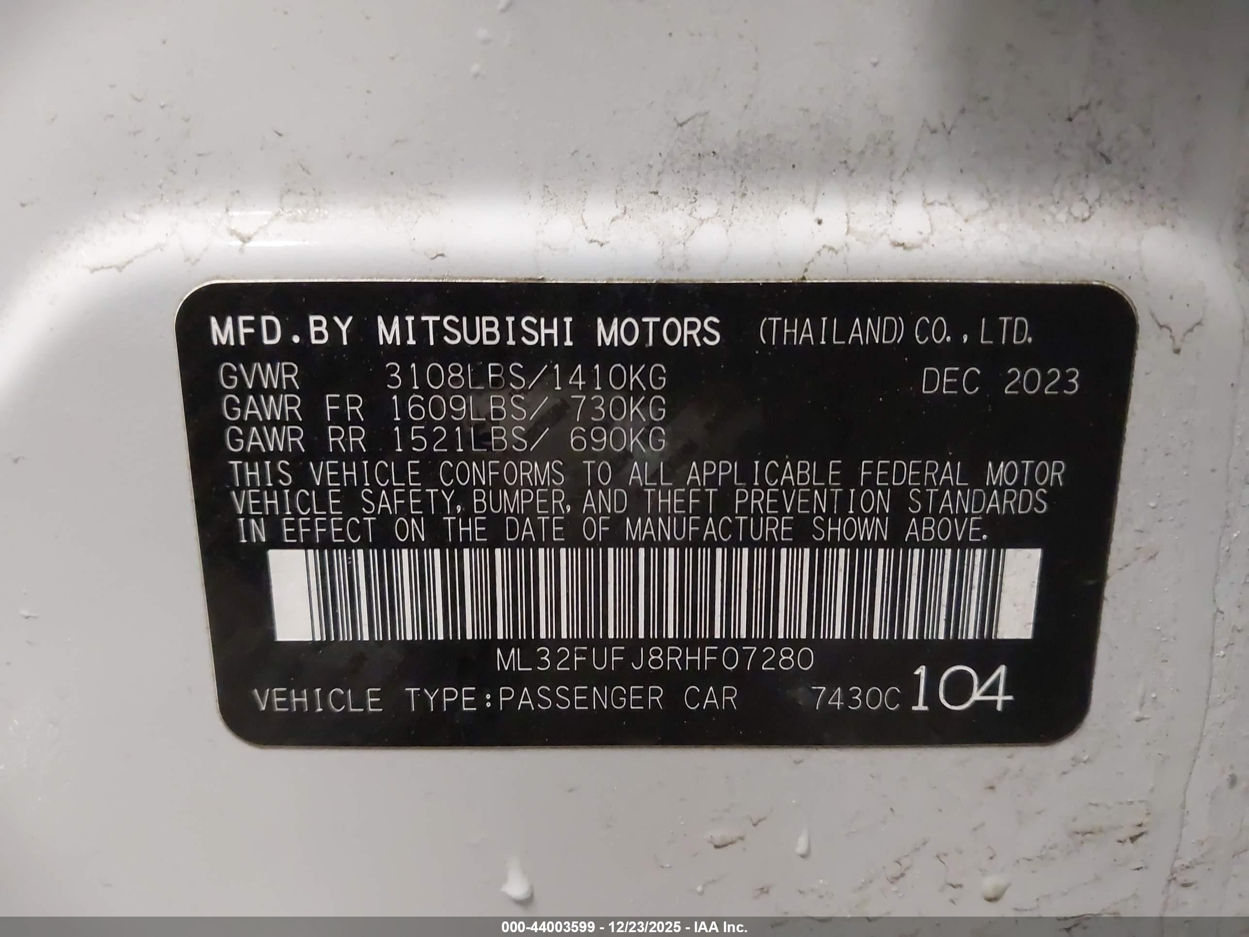 MITSUBISHI MIRAGE image 9