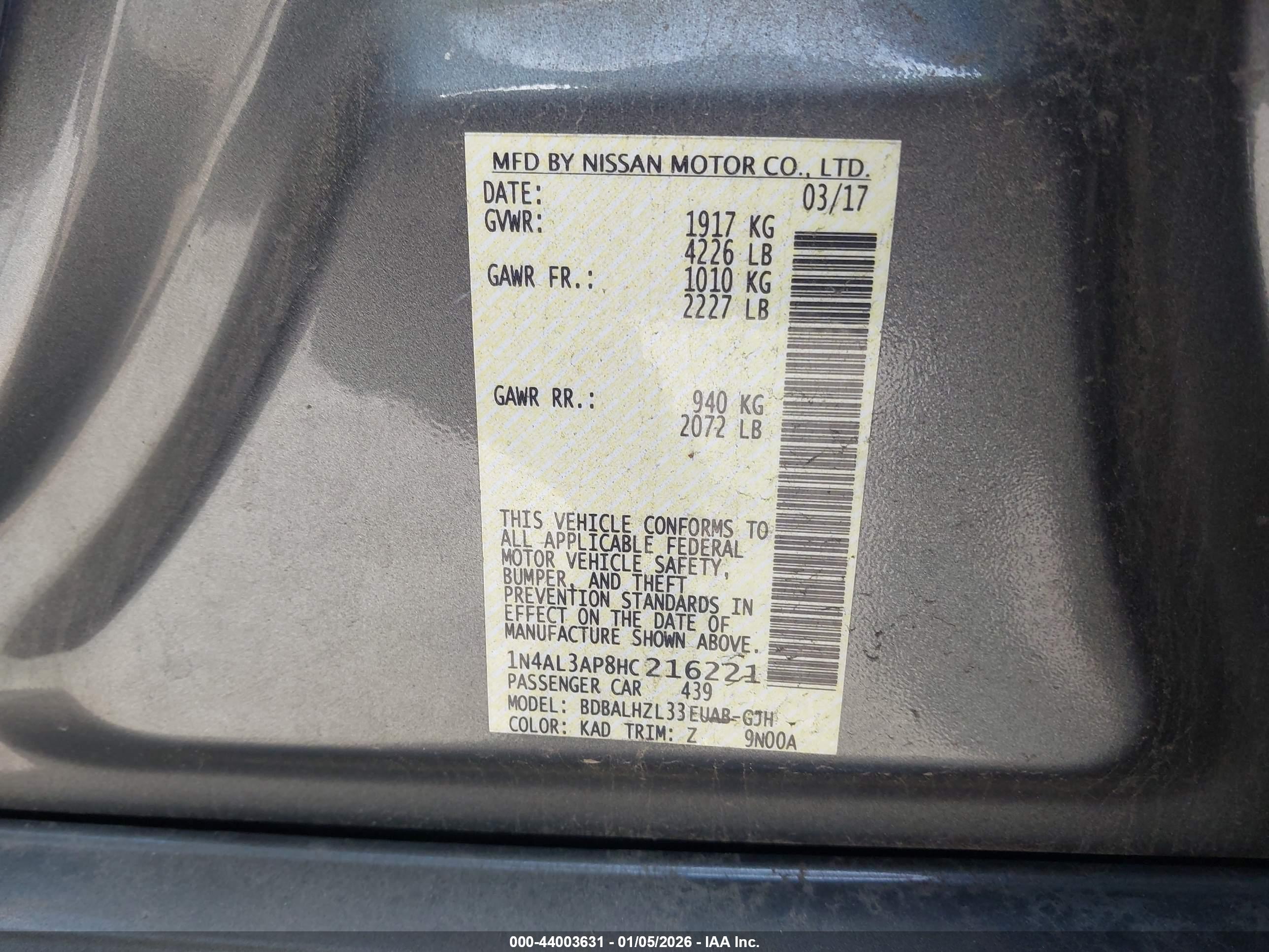 NISSAN ALTIMA image 9