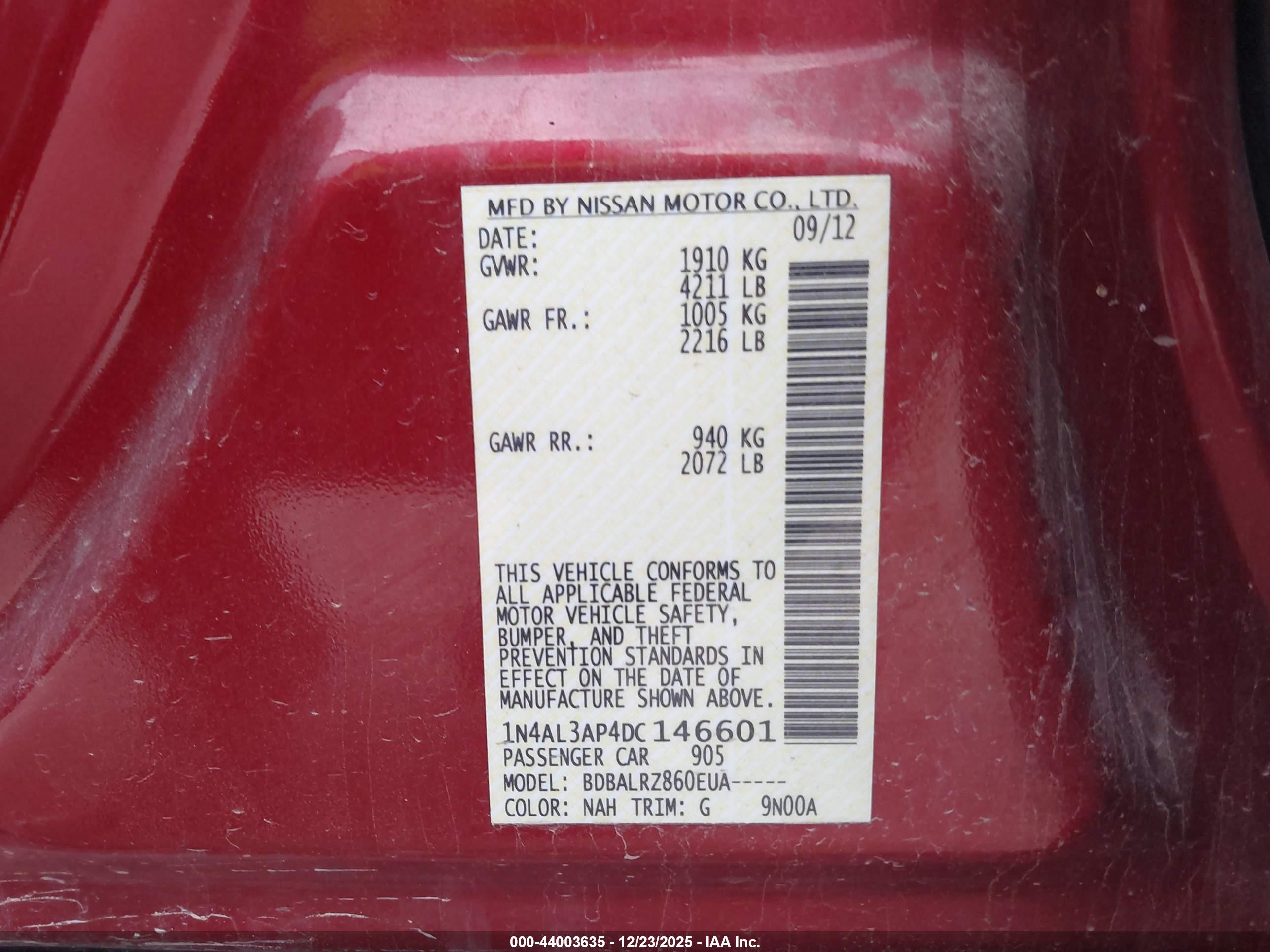 NISSAN ALTIMA image 9