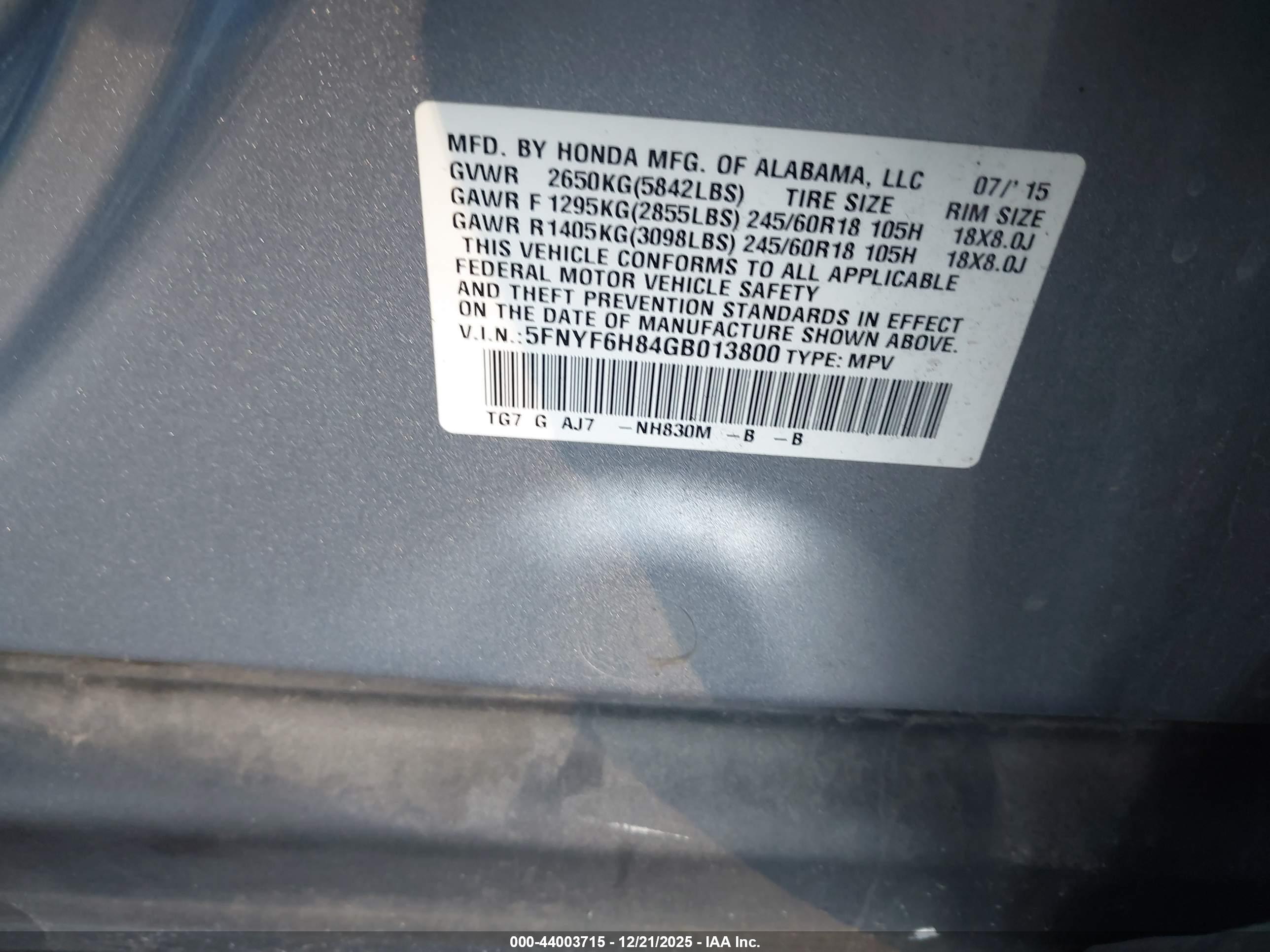 HONDA PILOT image 9