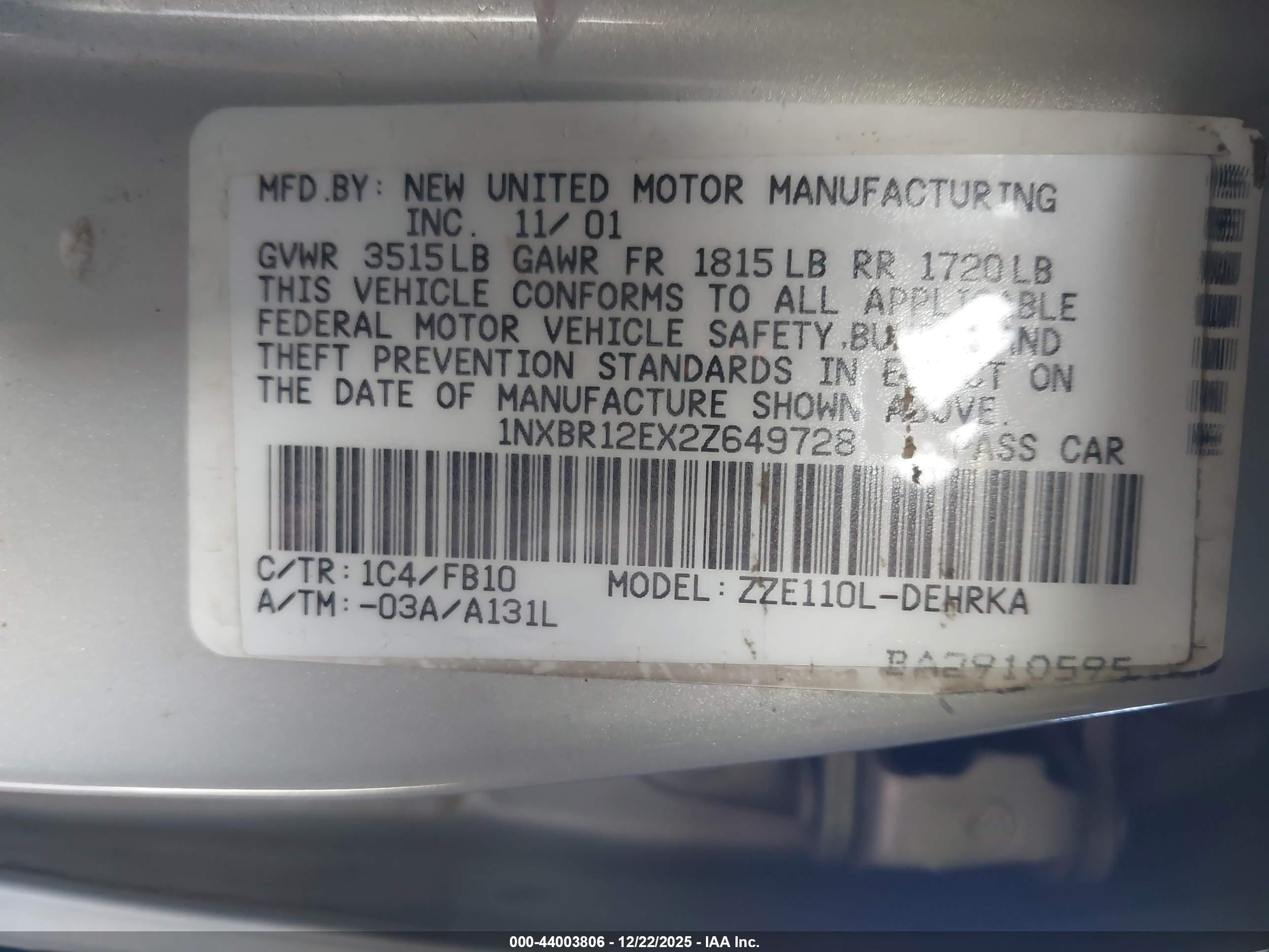 TOYOTA COROLLA image 9