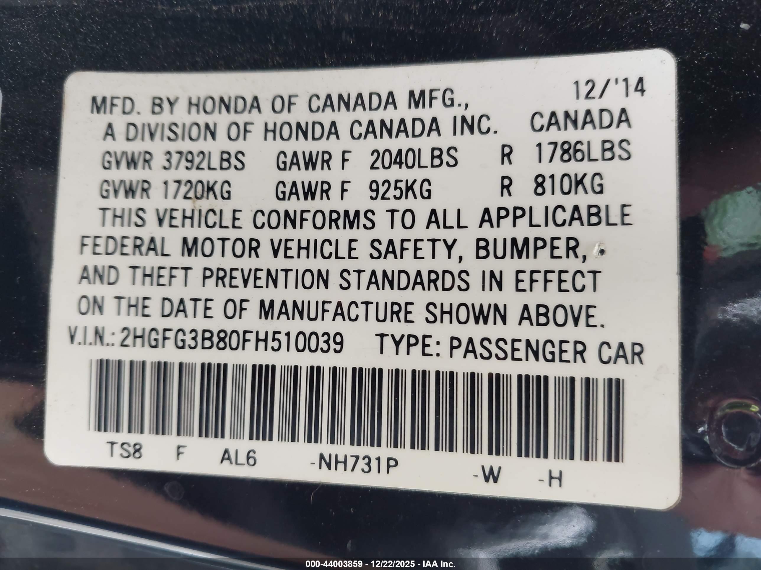 HONDA CIVIC image 9