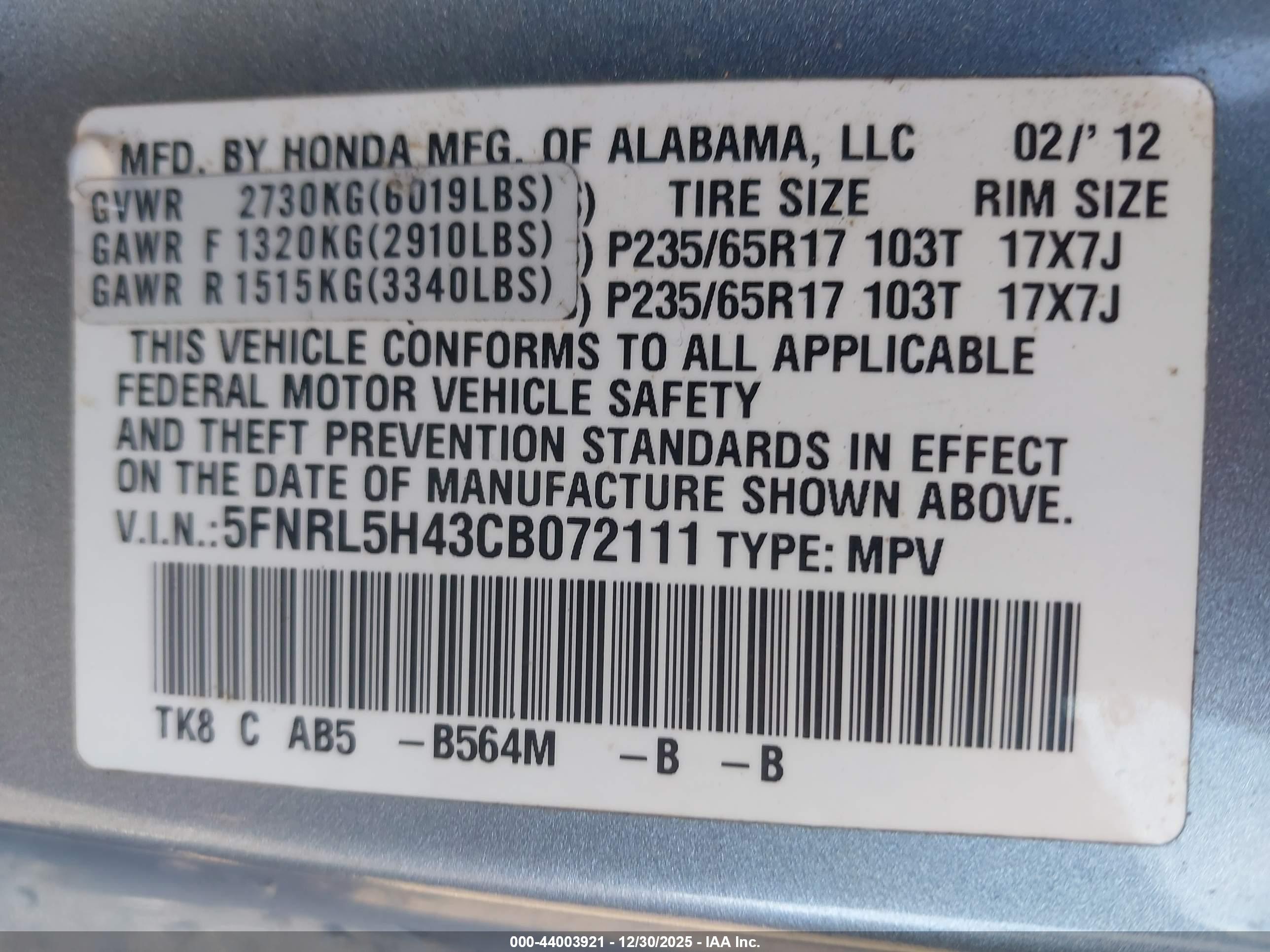HONDA ODYSSEY image 9