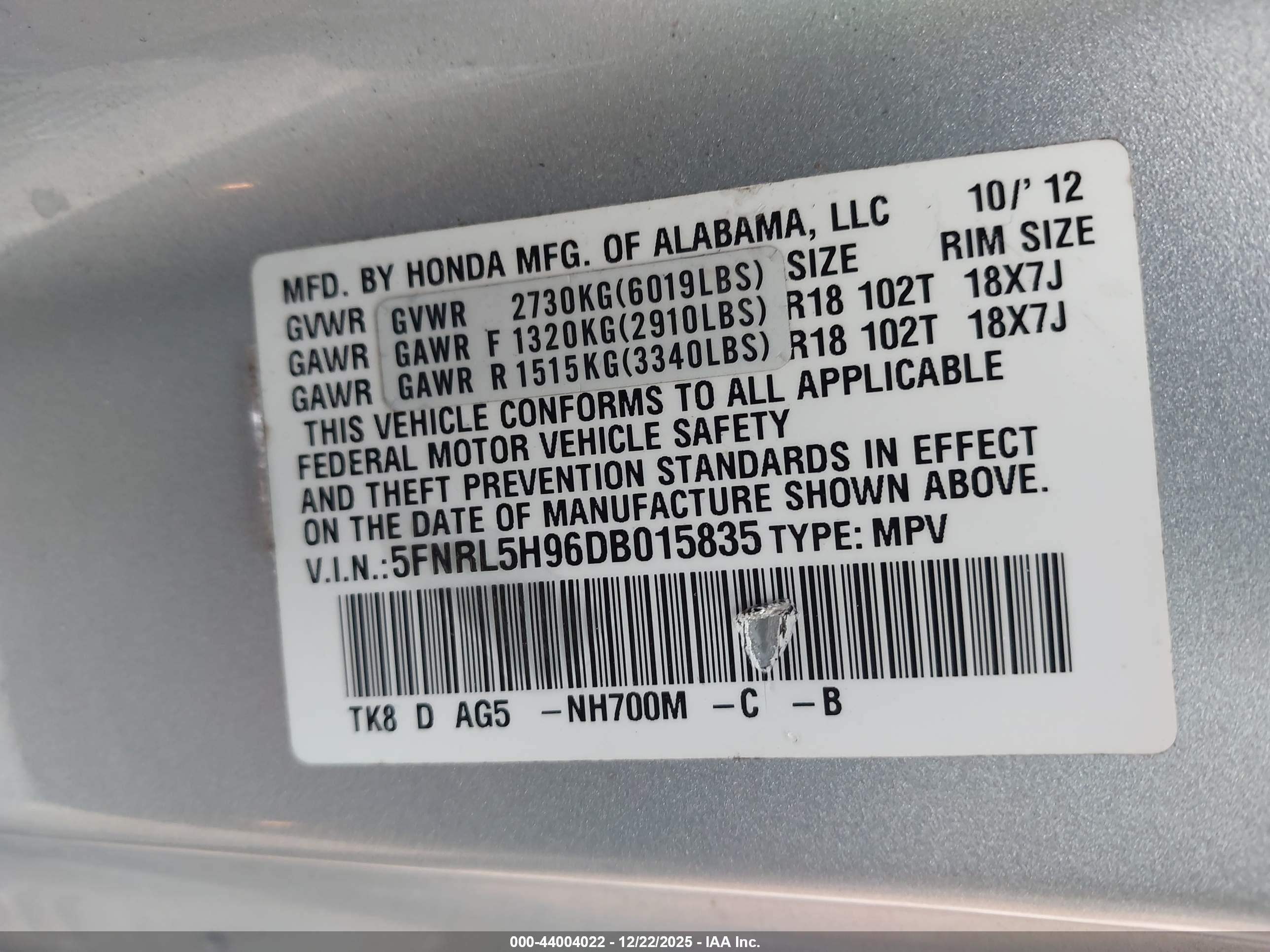 HONDA ODYSSEY image 9
