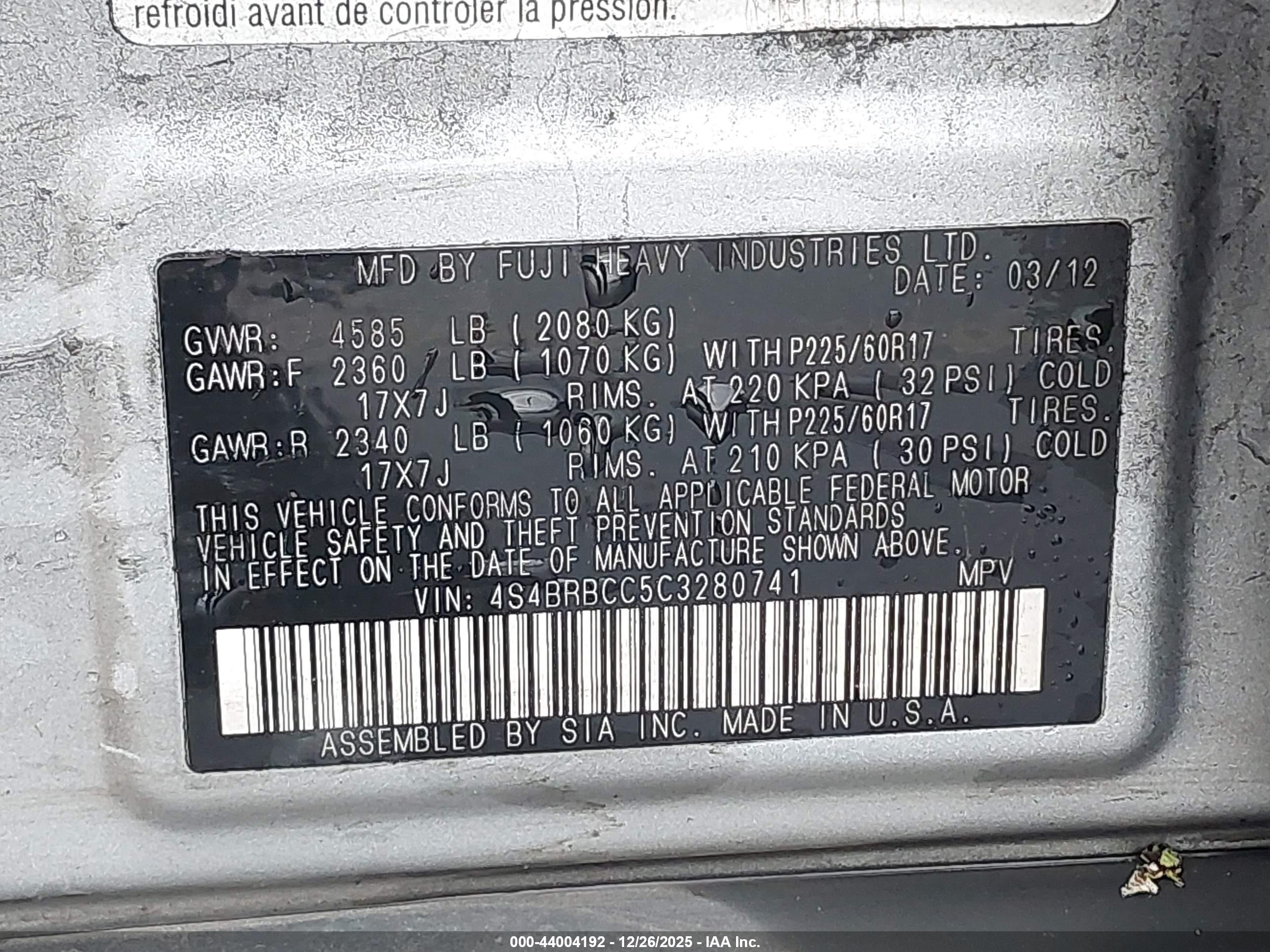 SUBARU OUTBACK image 9