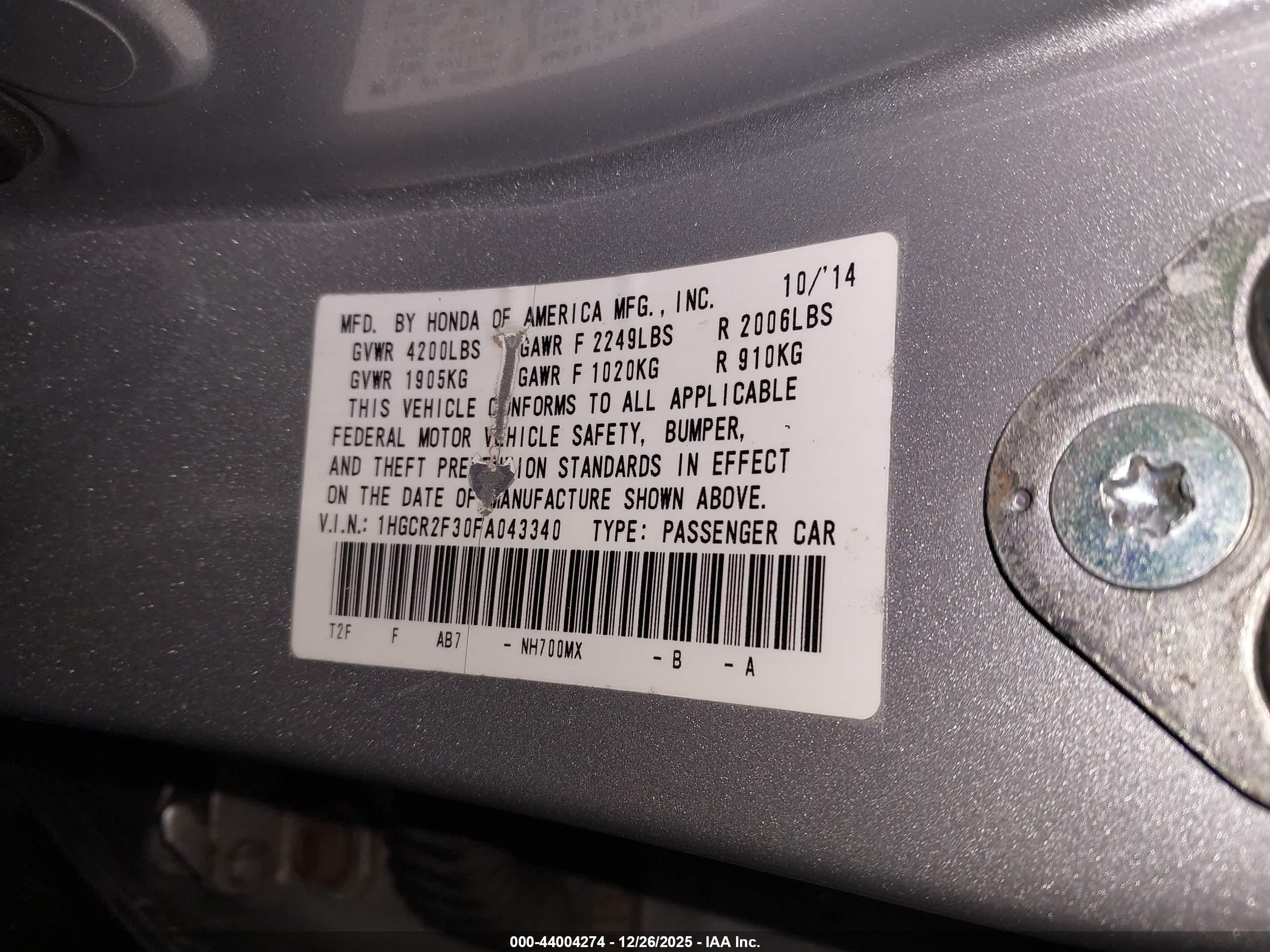 HONDA ACCORD image 9