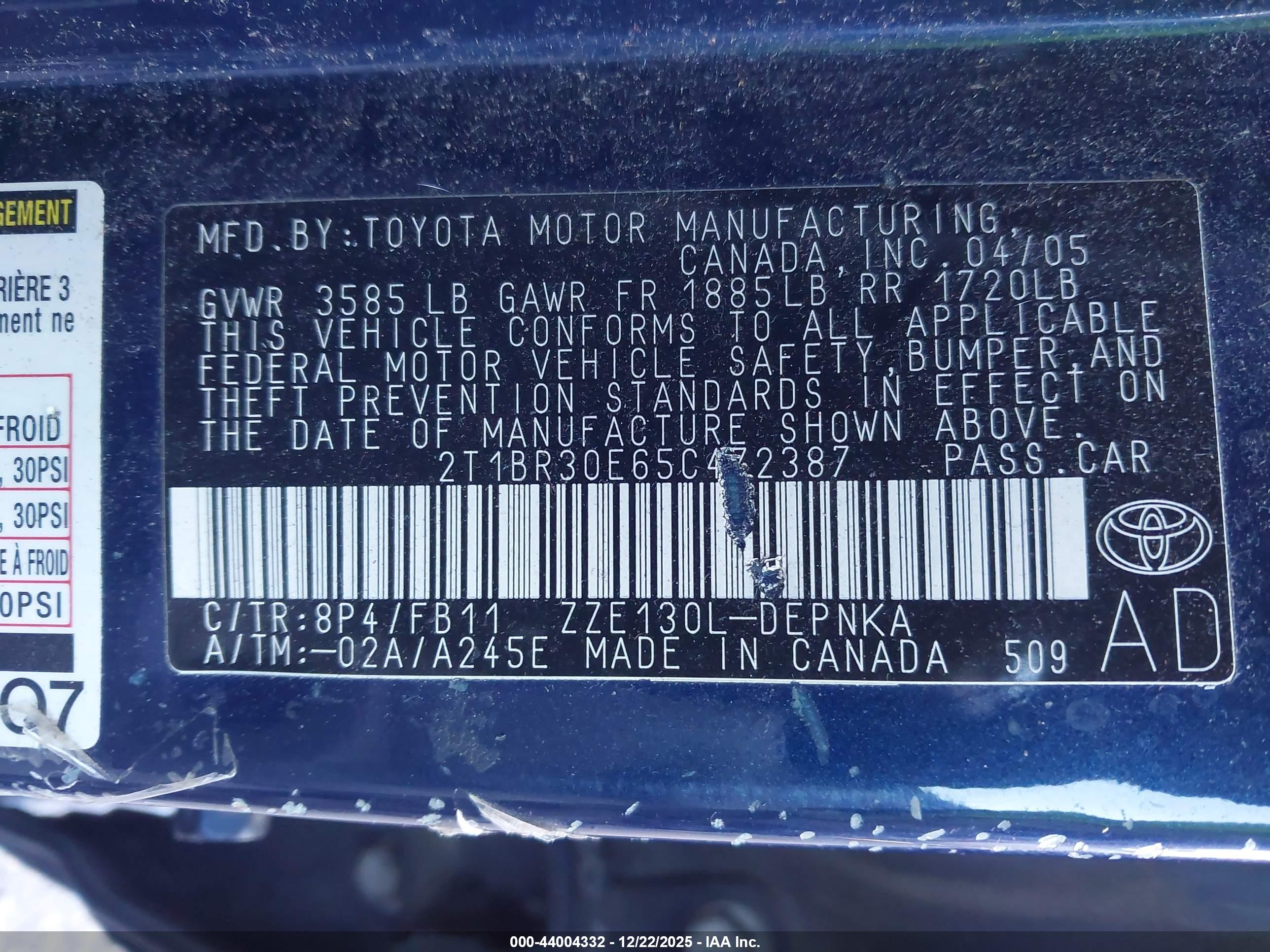 TOYOTA COROLLA image 9