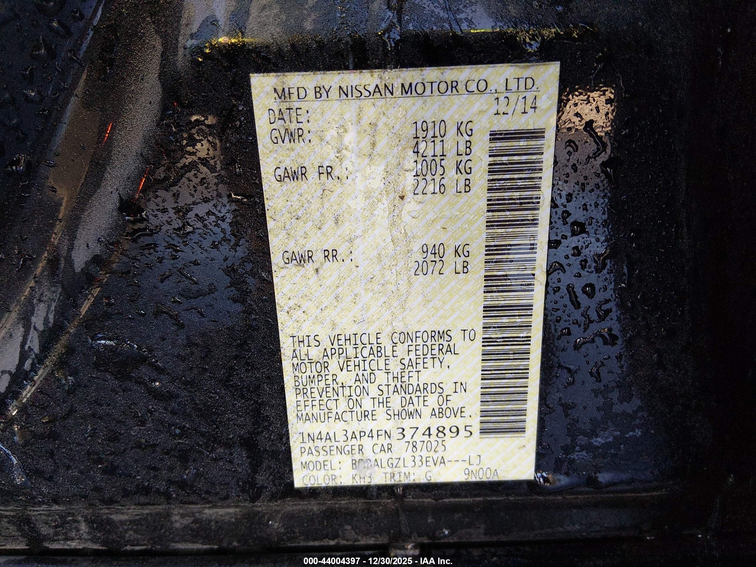 NISSAN ALTIMA image 9
