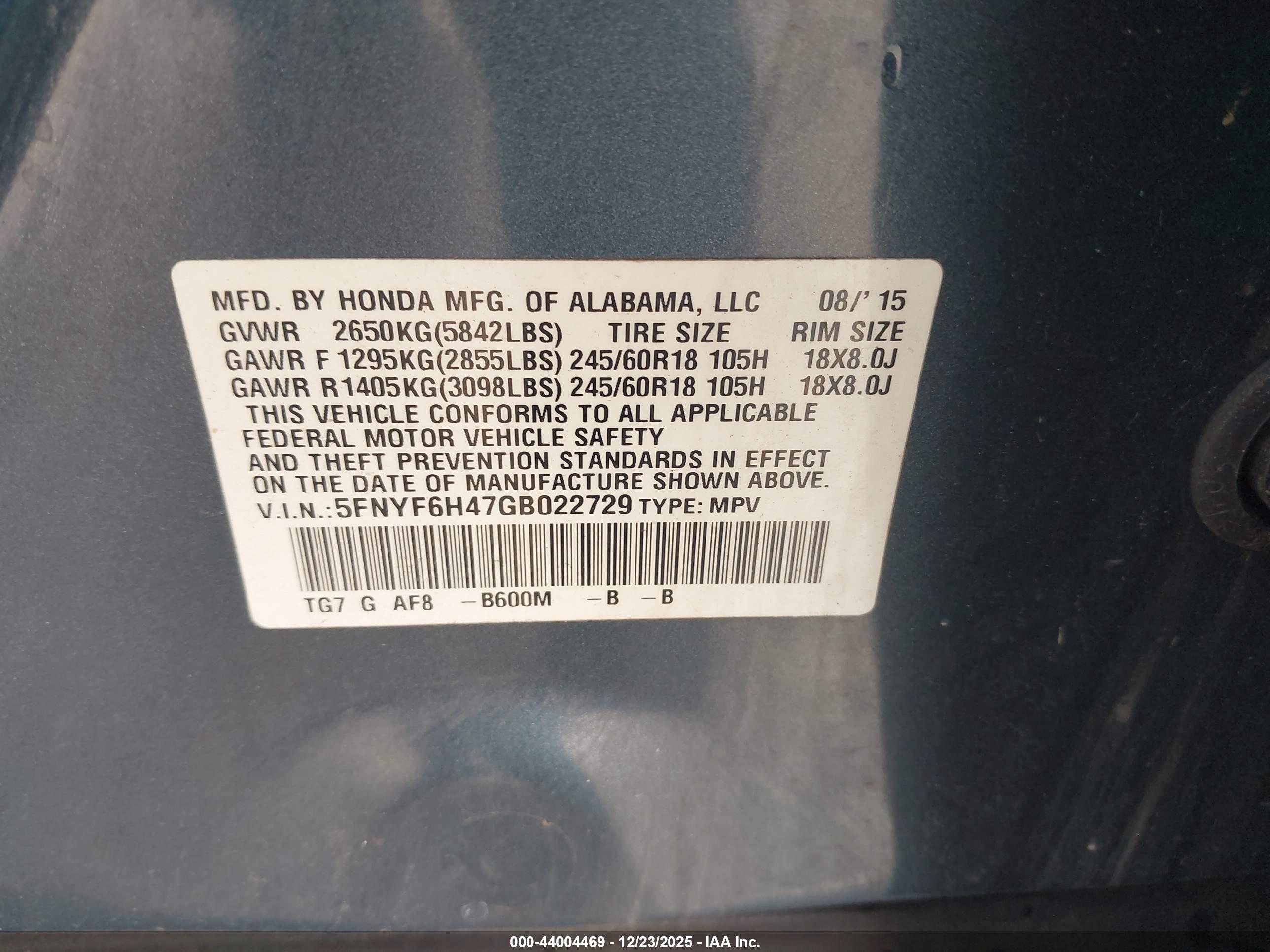 HONDA PILOT image 9