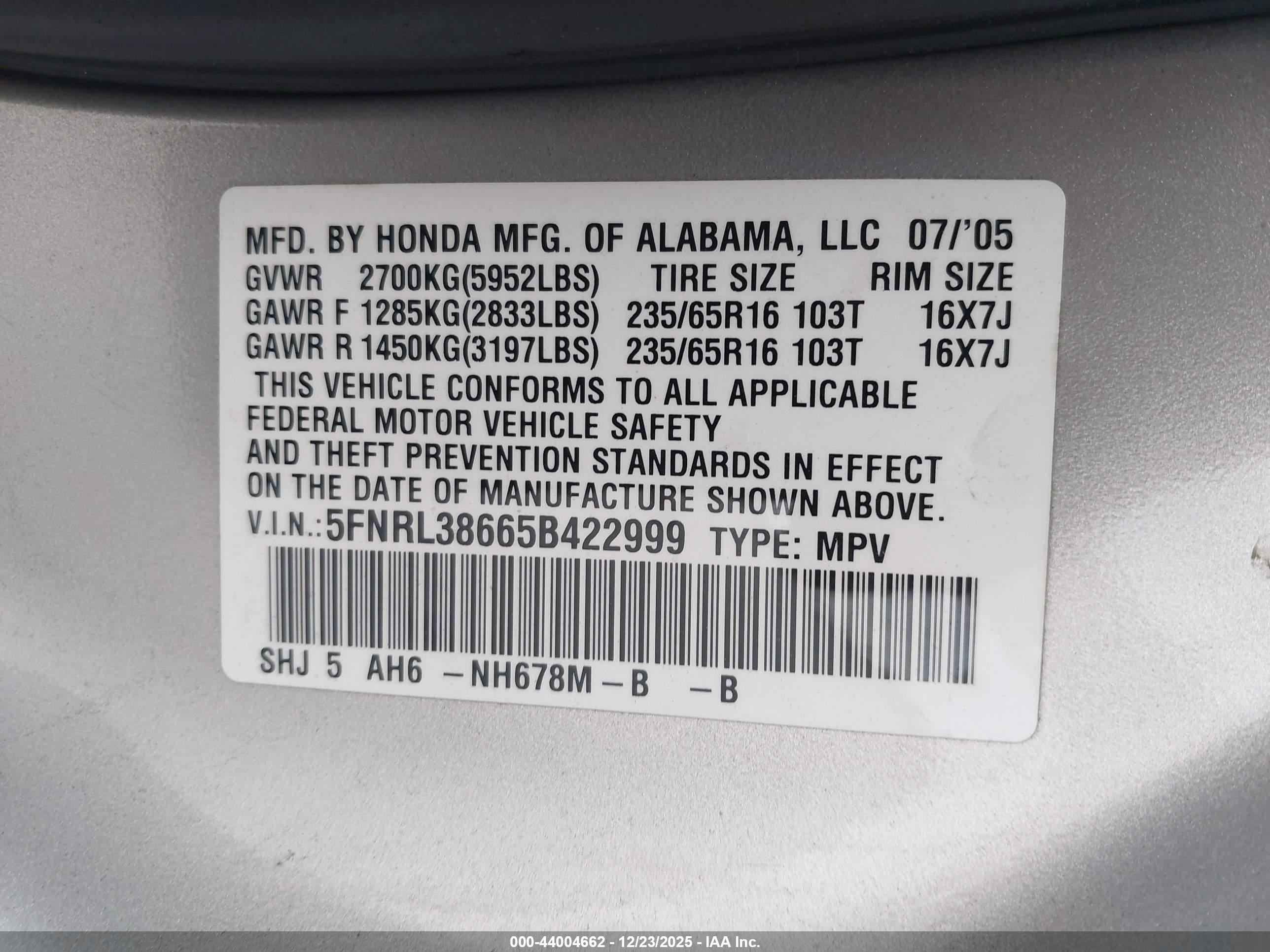 HONDA ODYSSEY image 9