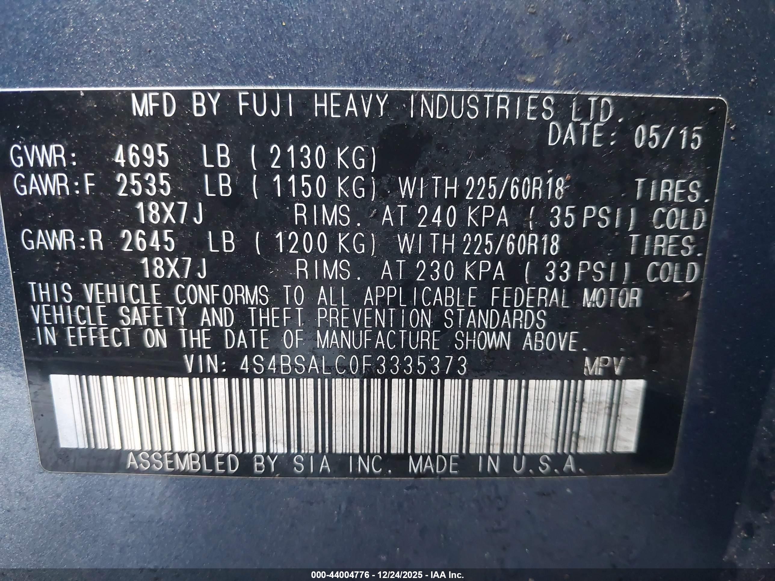 SUBARU OUTBACK image 9