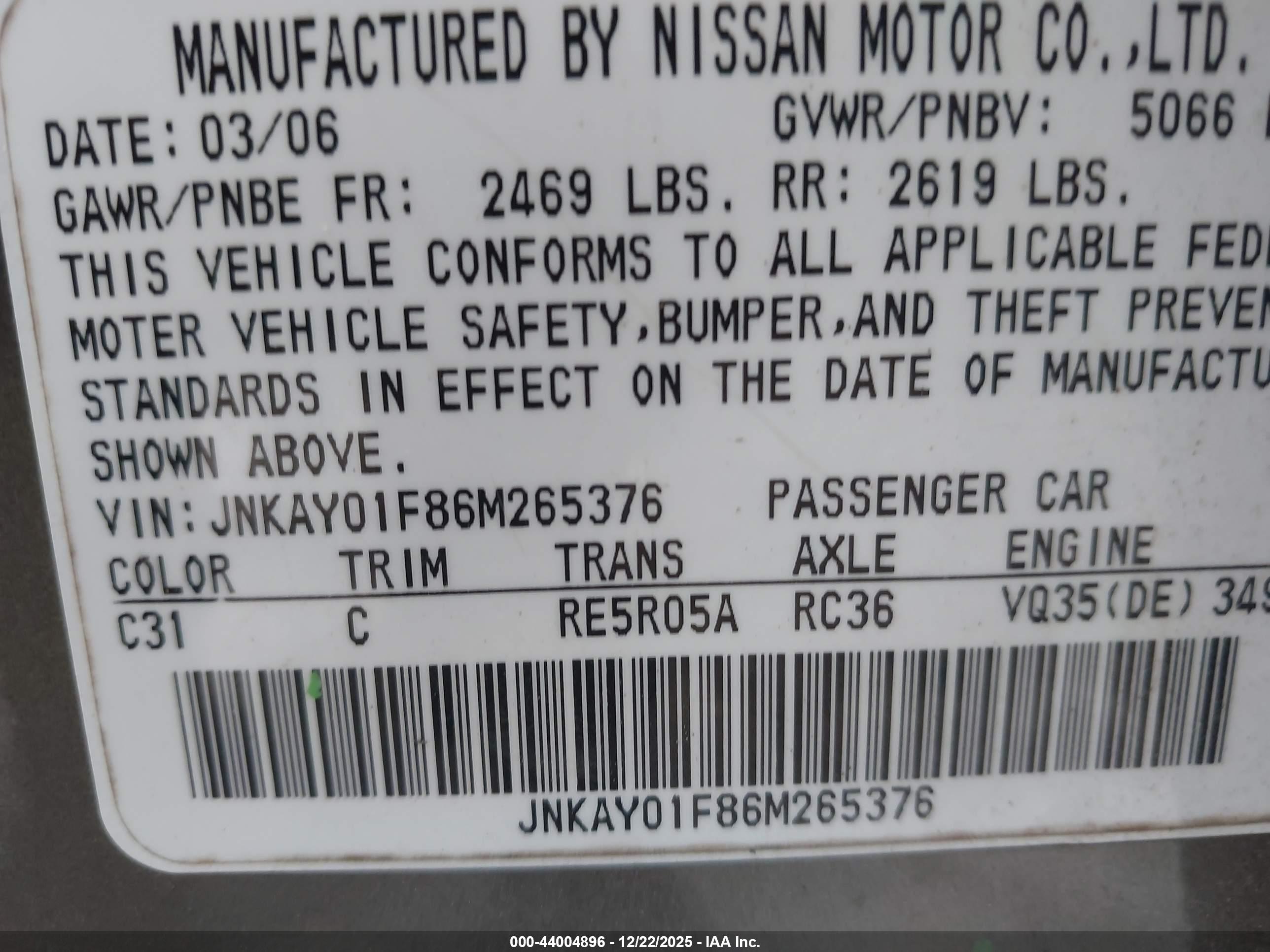 INFINITI M35X image 9