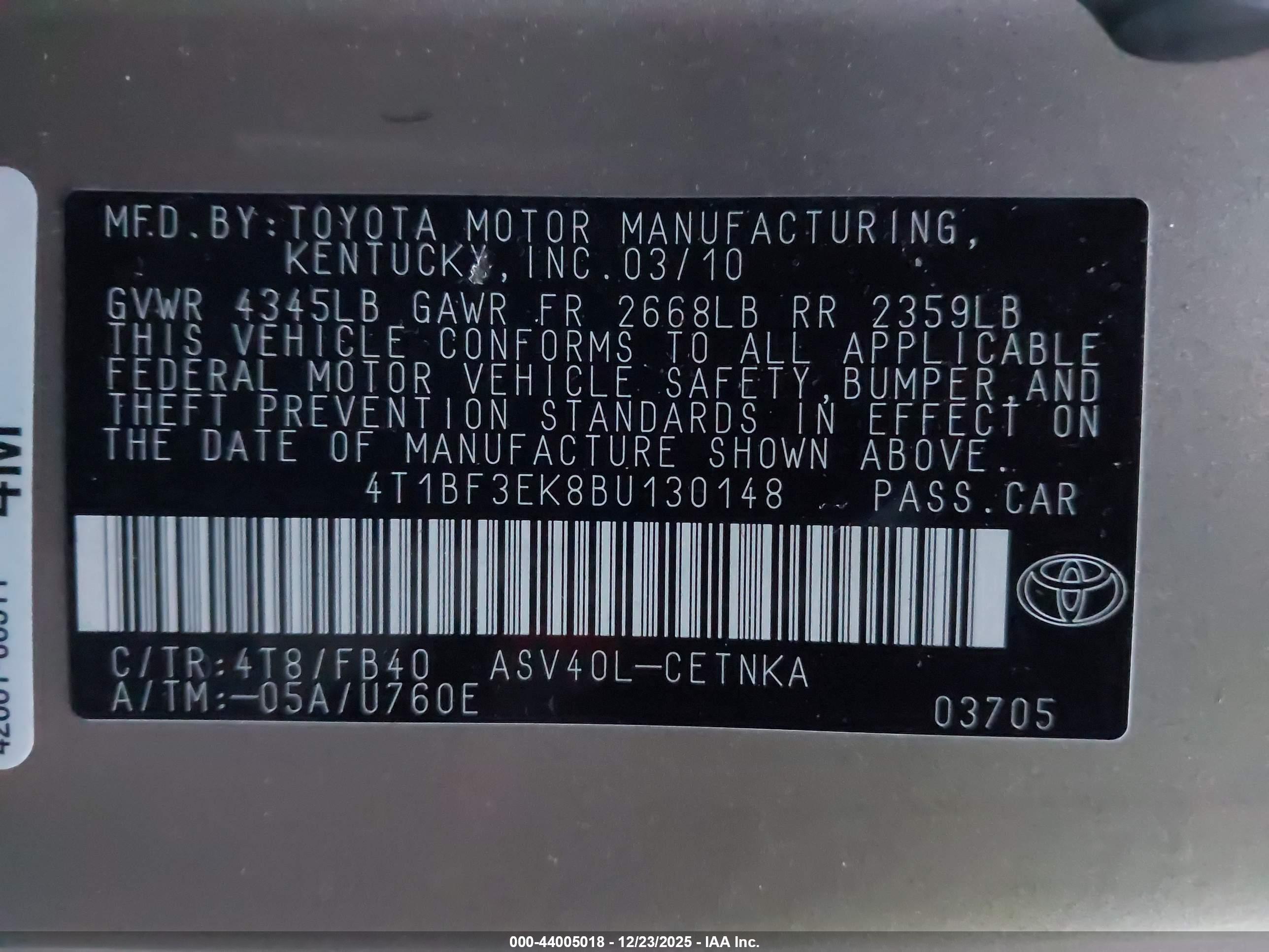 TOYOTA CAMRY image 9