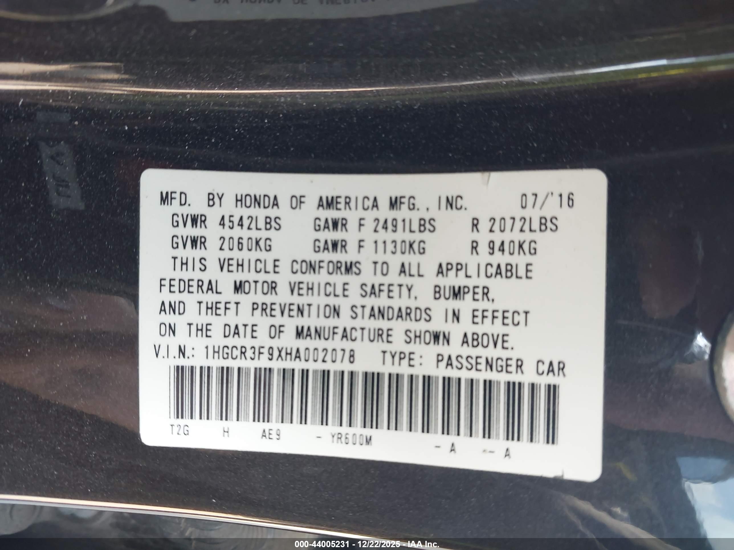 HONDA ACCORD image 9