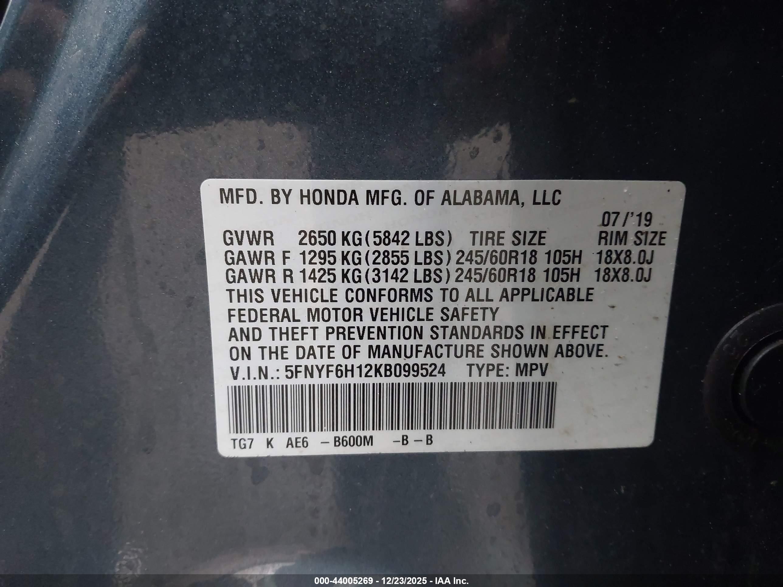 HONDA PILOT image 9