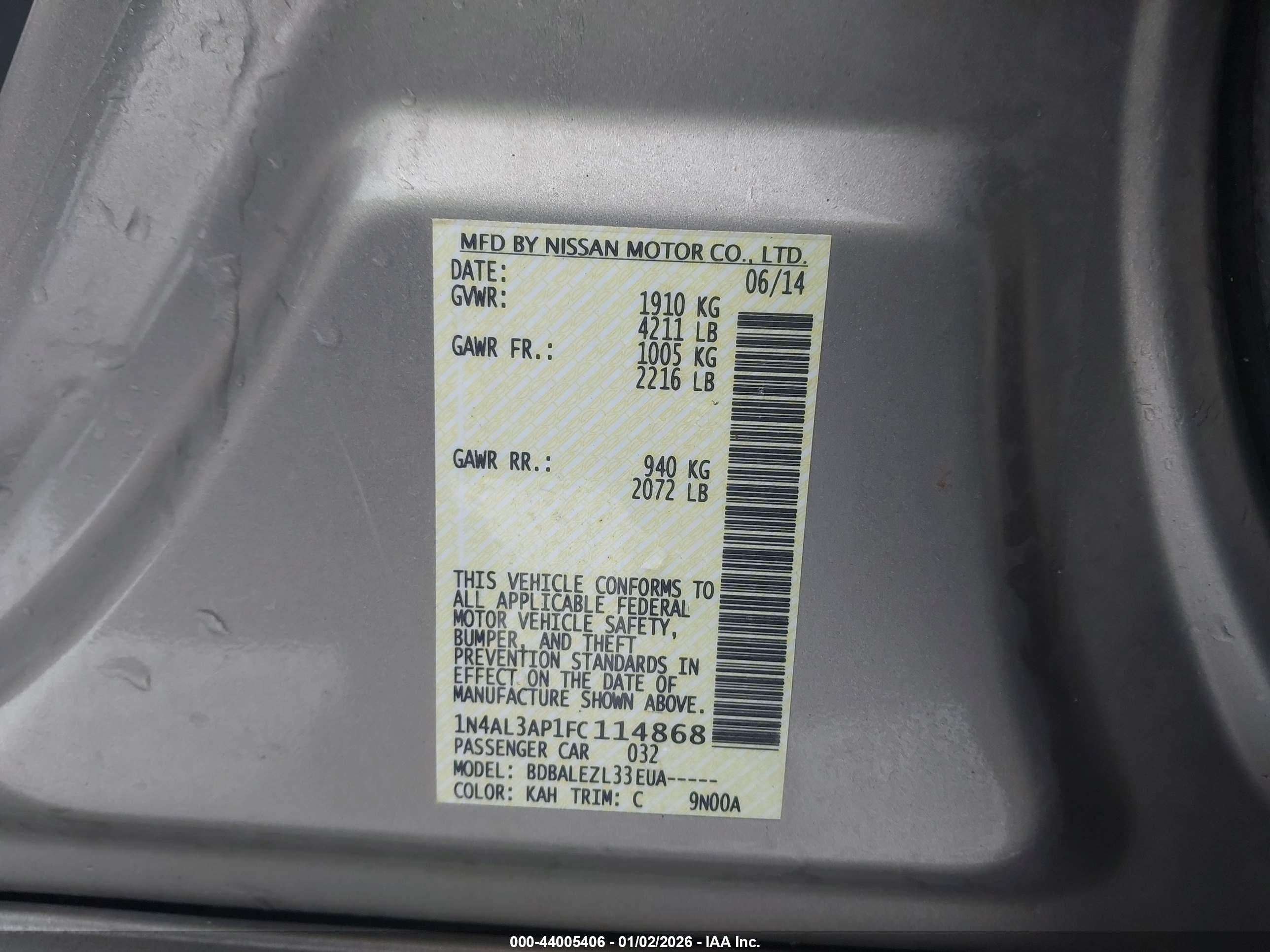 NISSAN ALTIMA image 9