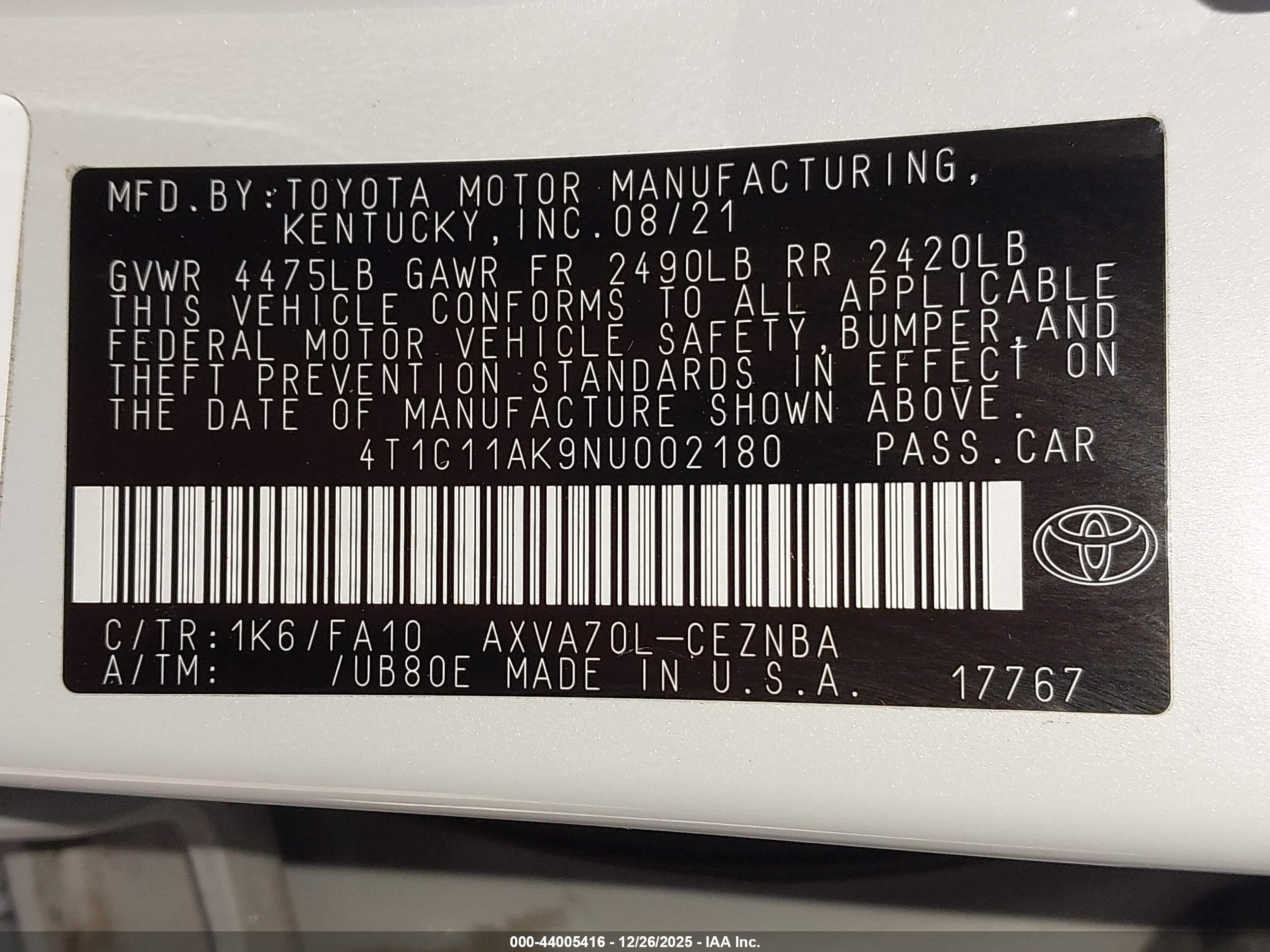 TOYOTA CAMRY image 9
