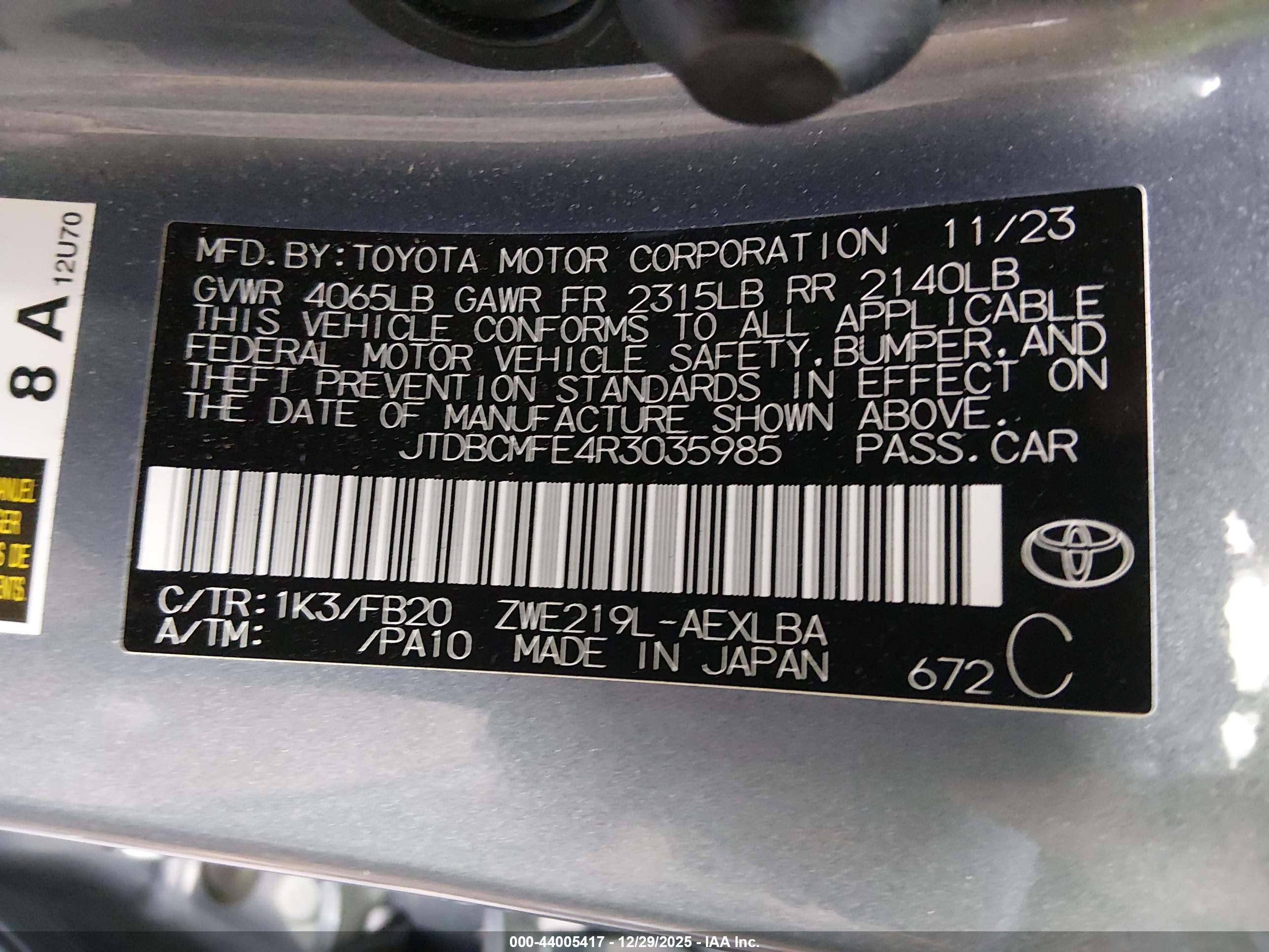 TOYOTA COROLLA image 9