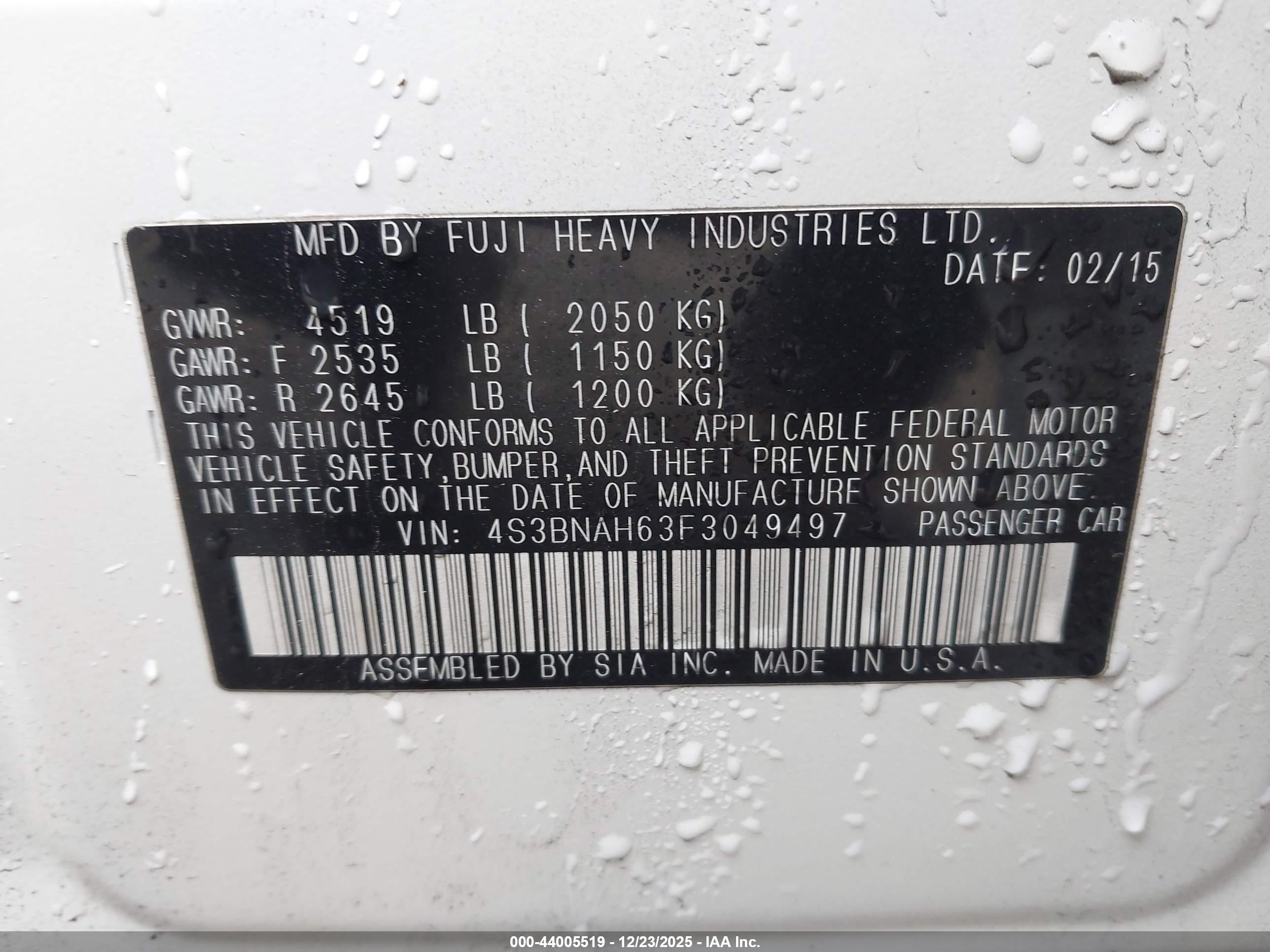 SUBARU LEGACY image 9